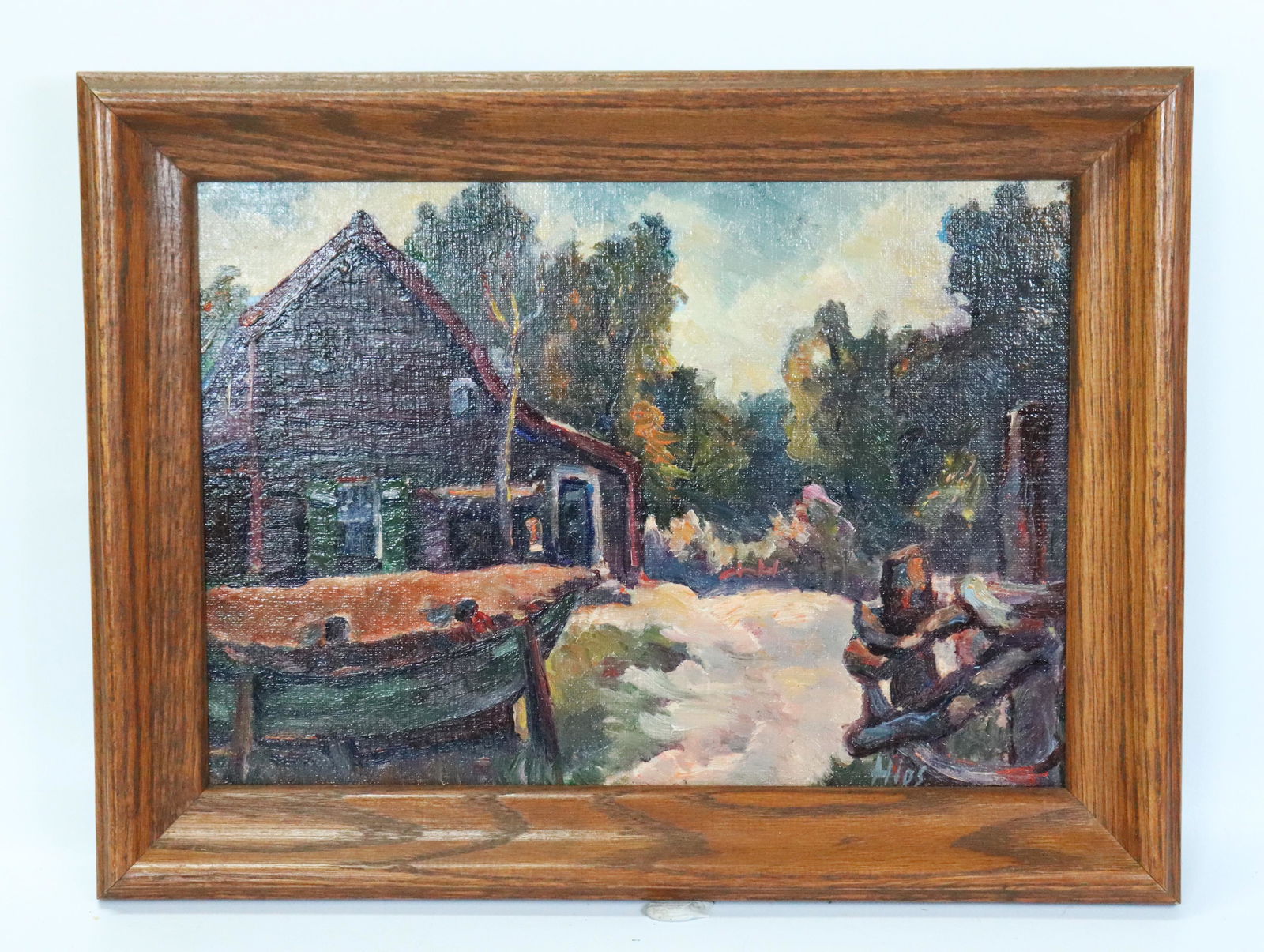 Theo Hios; Cabin & Boat; Oil on Canvas Board (1 of 4)