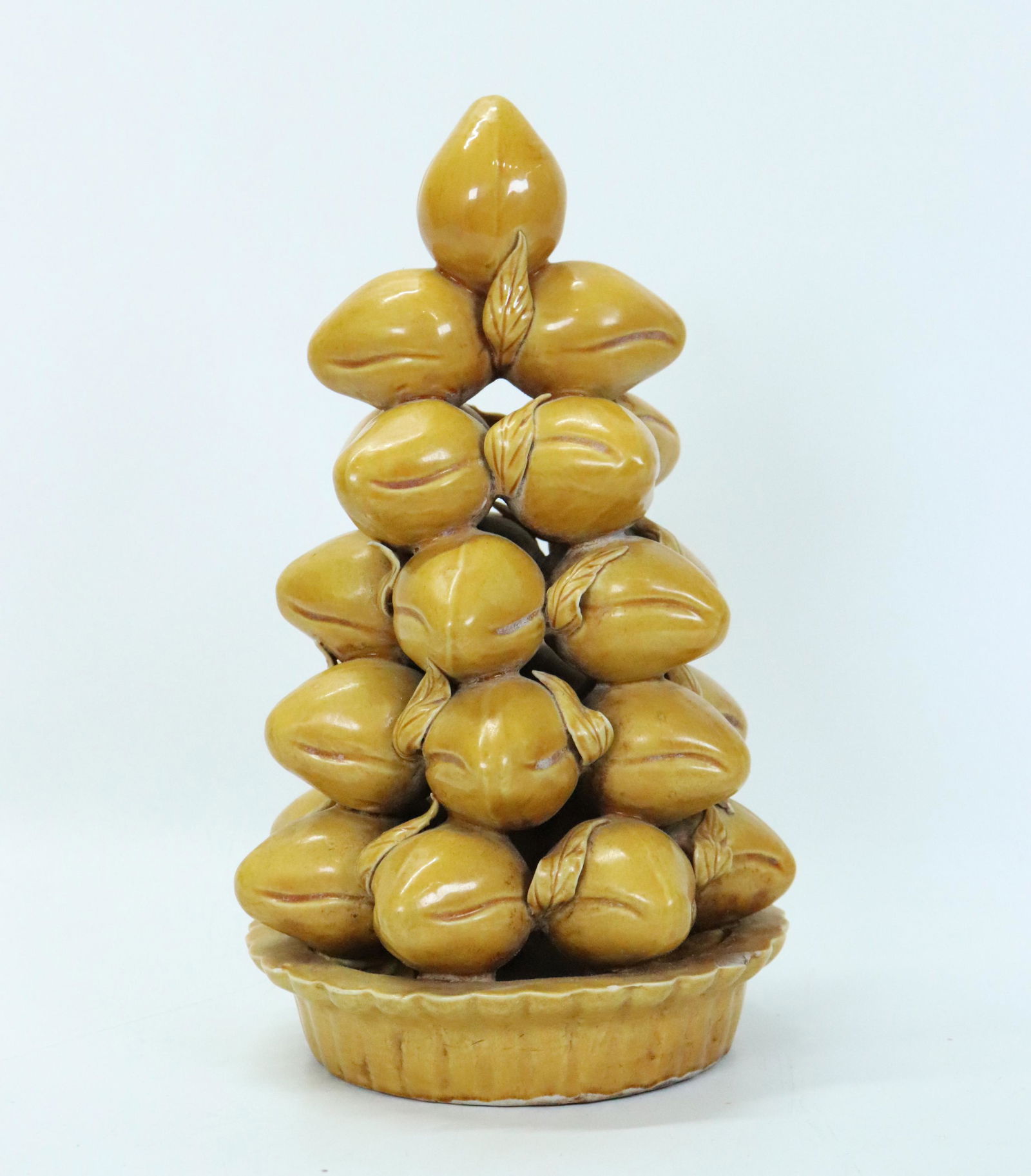 Chinese Yellow Glaze Porcelain Peach Altar Tower (1 of 4)