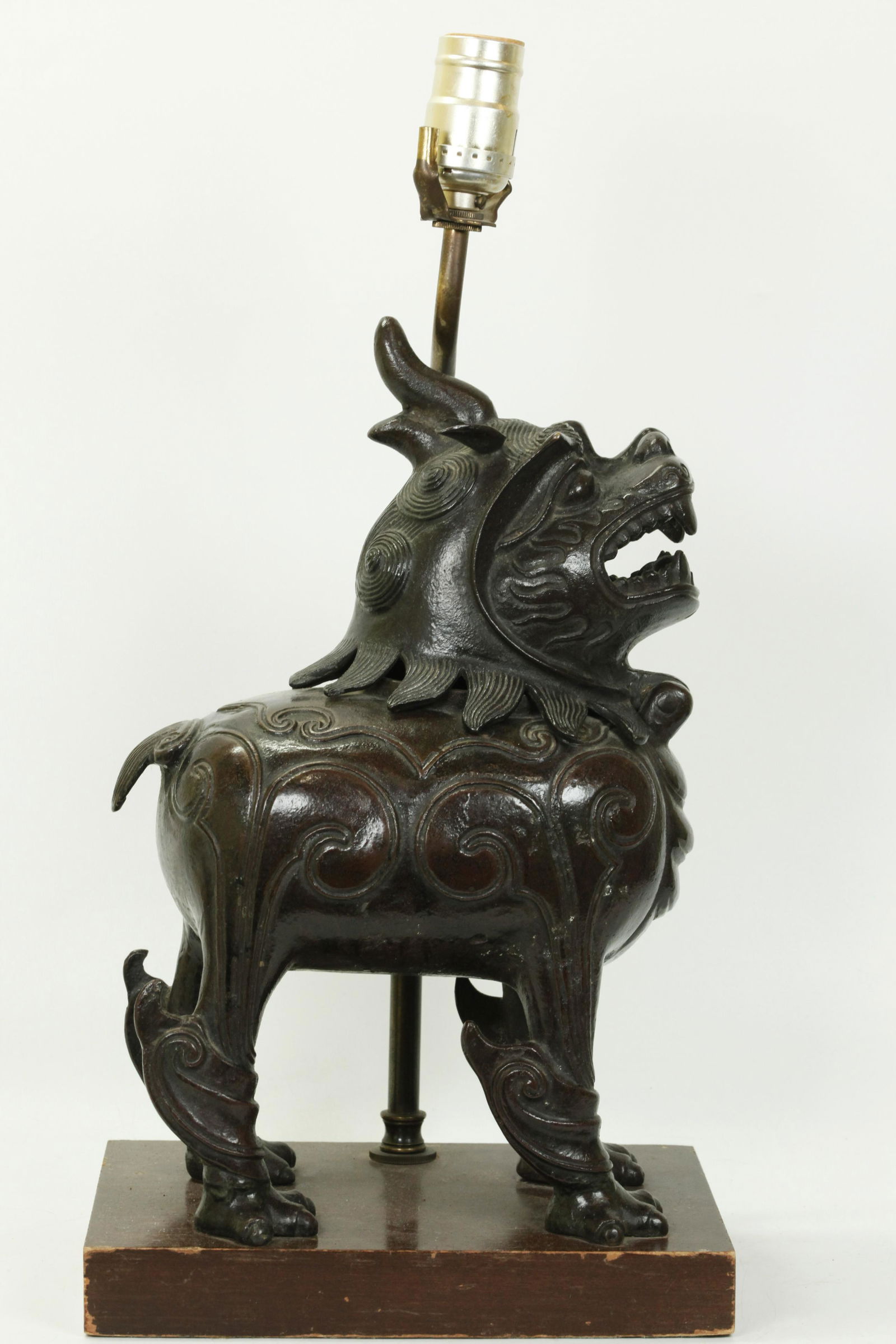 Chinese Bronze Standing Qilin Incense Burner (1 of 5)