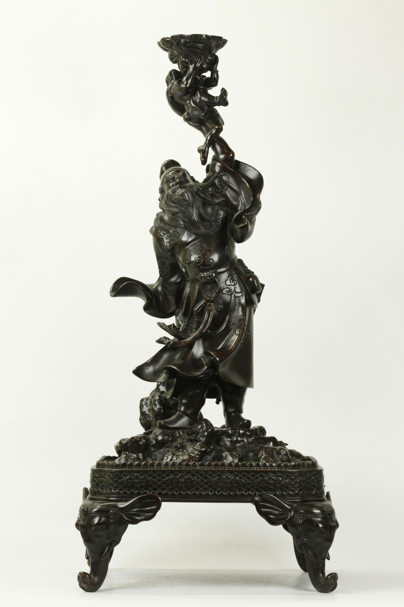 Japanese Bronze Figure of Shoki (Zhong Kui) (1 of 7)