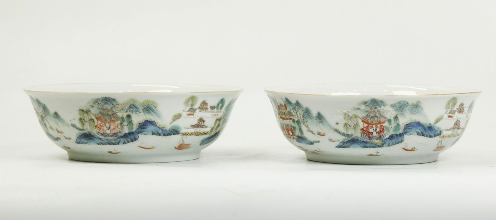 Pr Chinese Jiaqing Mark Enameled Porcelain Bowls (1 of 6)