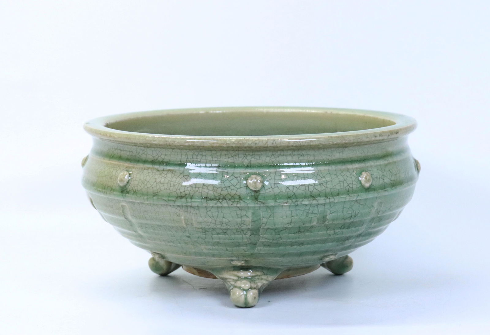 Chinese Carved Longquan Celadon Porcelain Censer (1 of 7)