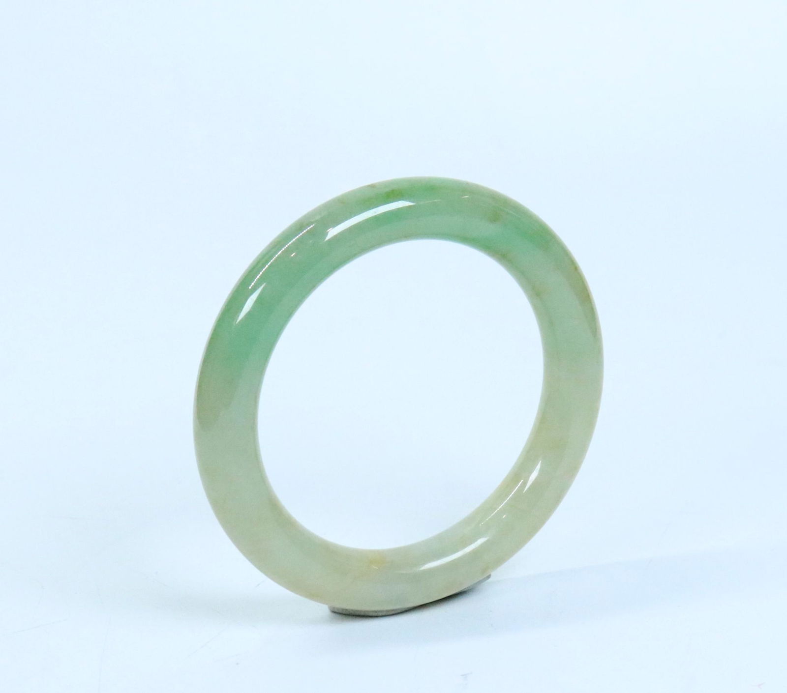 Fine Chinese Translucent Icy Green Jadeite Bangle (1 of 5)