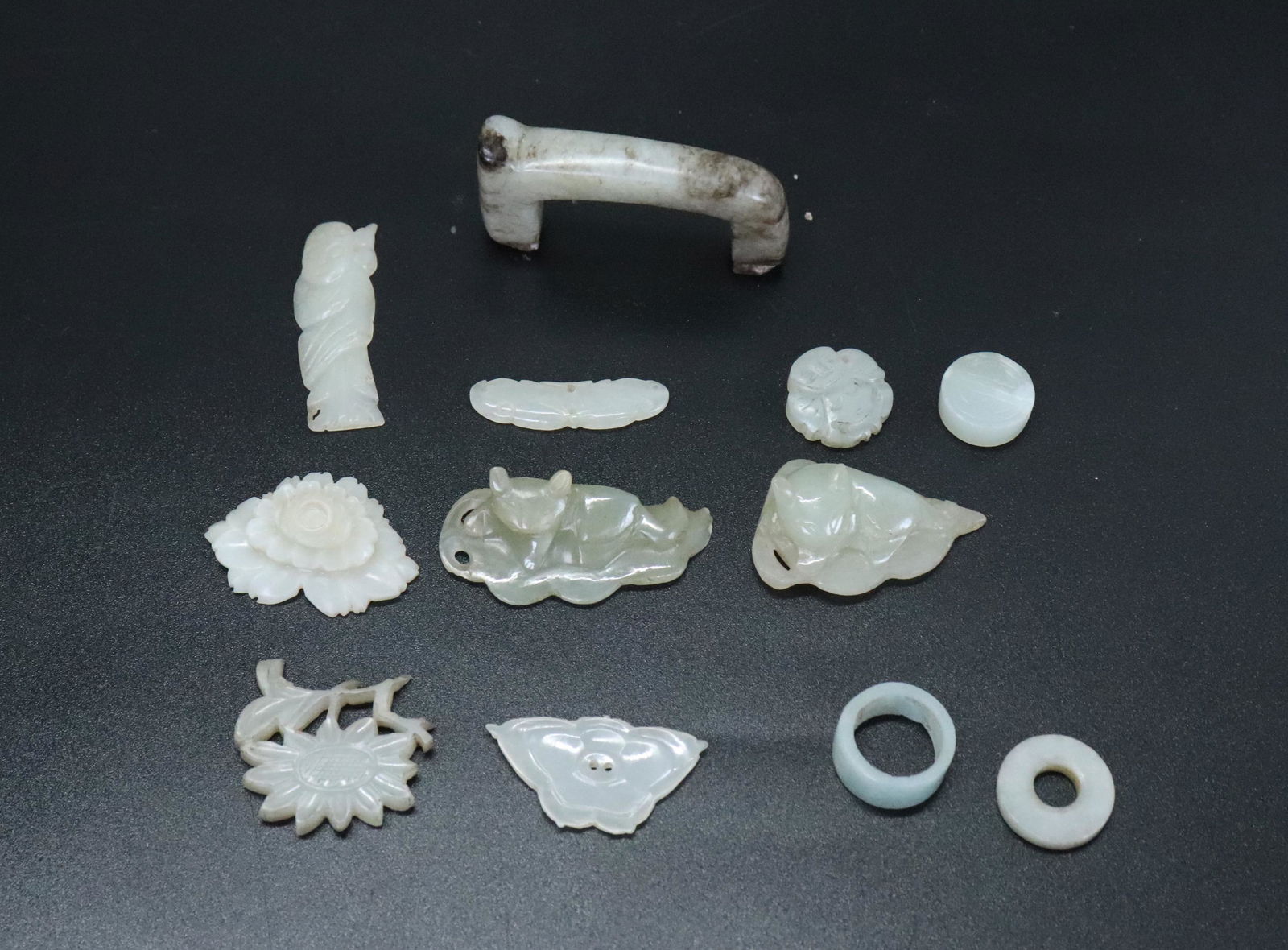 12 Chinese Ming/Qing White Jade "Jewels" (1 of 7)