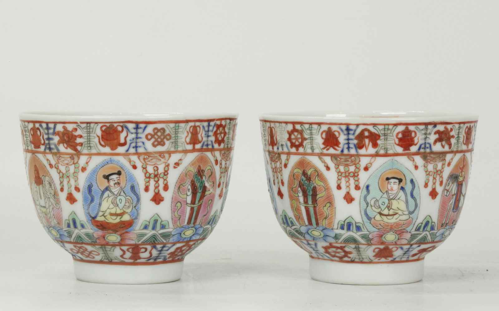Pair Chinese Porcelain "Baragon Tumed" Cups (1 of 5)