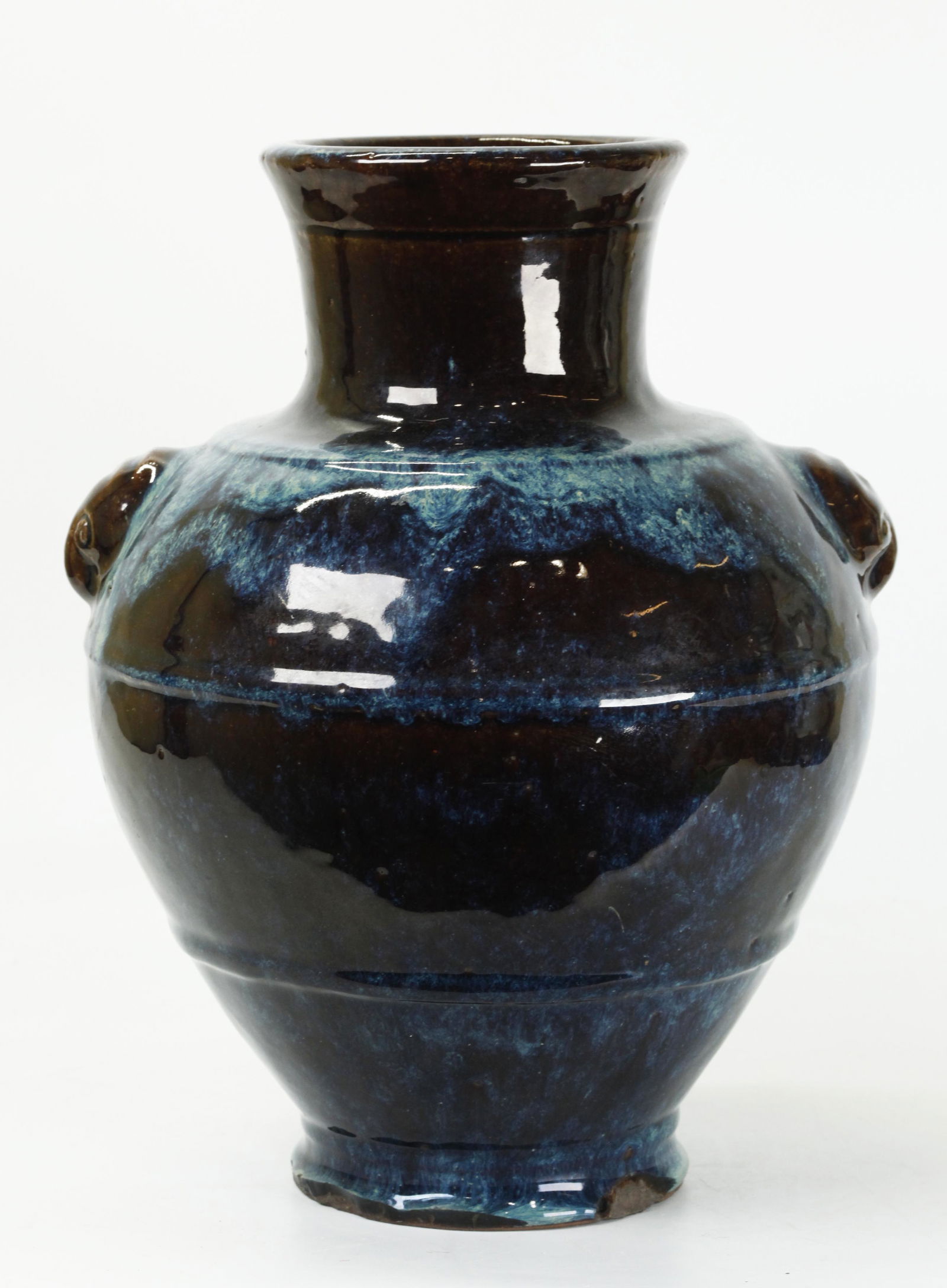 Chinese Jun Glazed Yixing Vase w Lingzhi Handles (1 of 5)