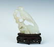 Chinese Qing White Jade Bird & Tree