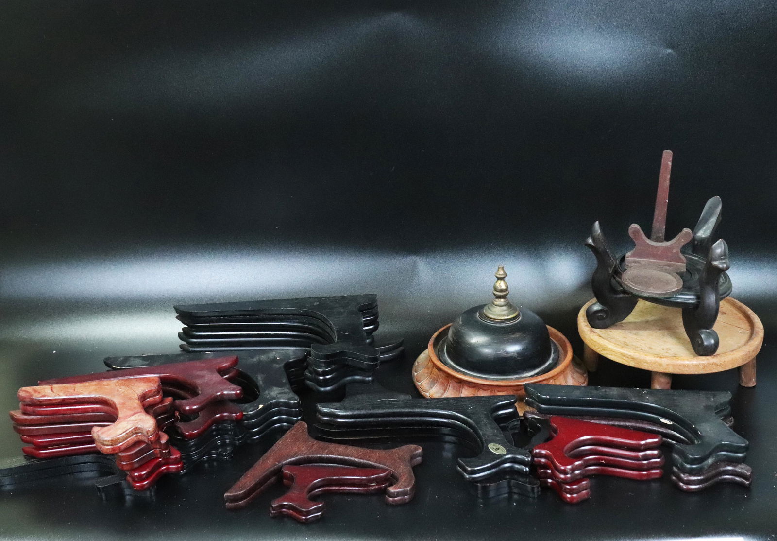 28 Chinese Wood Includes 23 Plate or Bowl Stands (1 of 4)