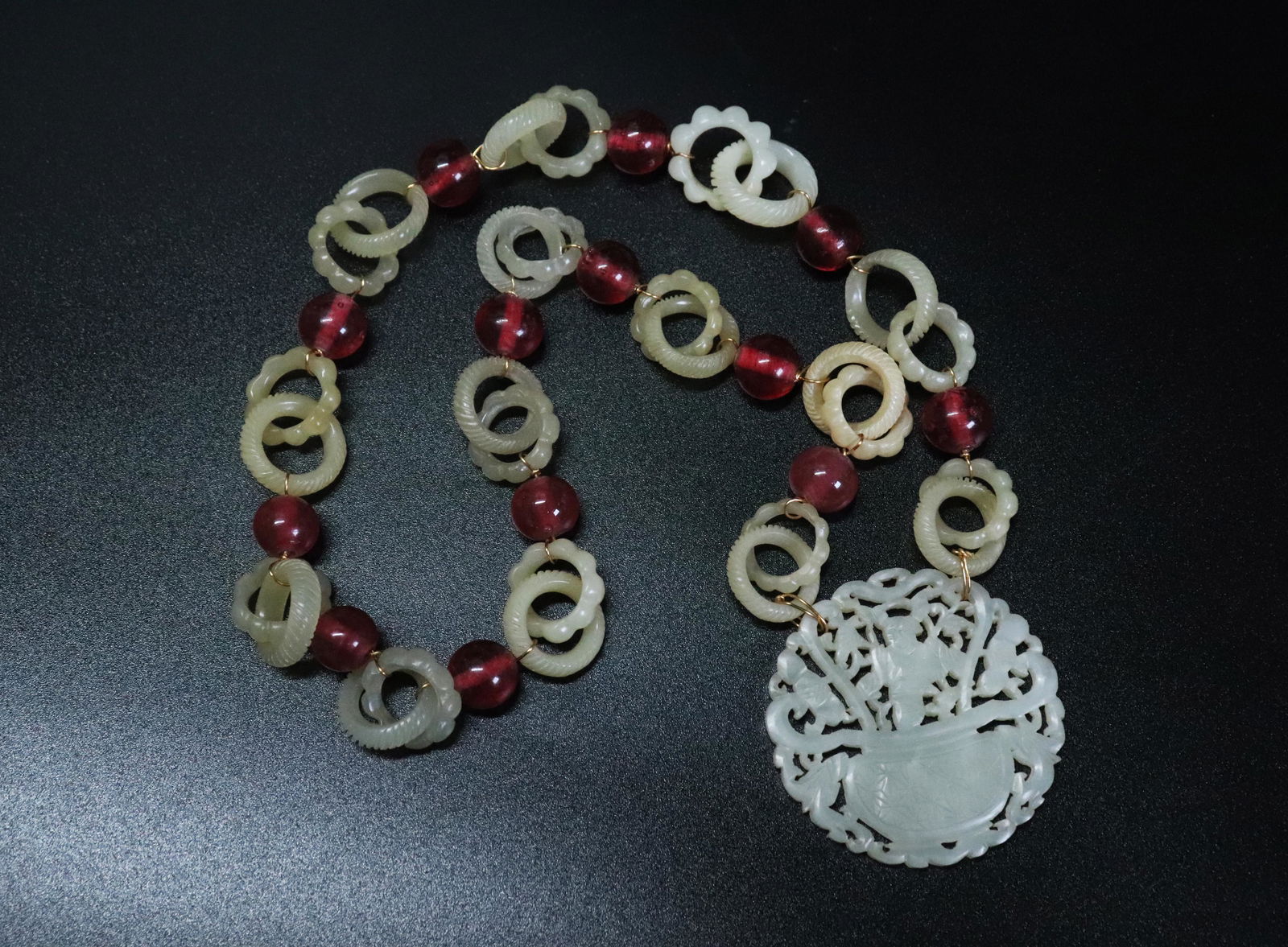 14 Chinese Qing Jade Double Earrings Round Plaque (1 of 5)