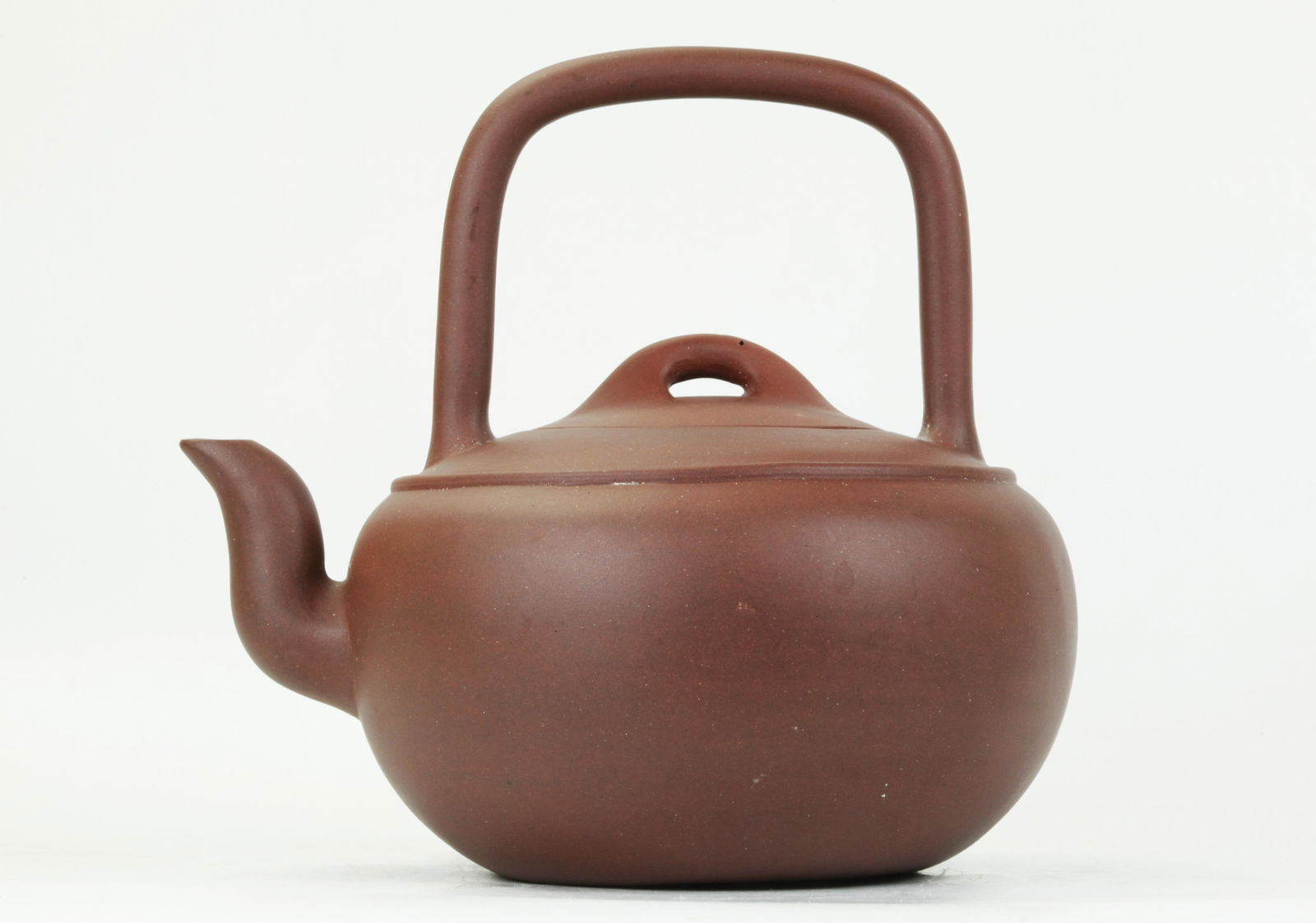 Chinese Yixing Gourd Shaped Overhead Handle Teapot (1 of 5)