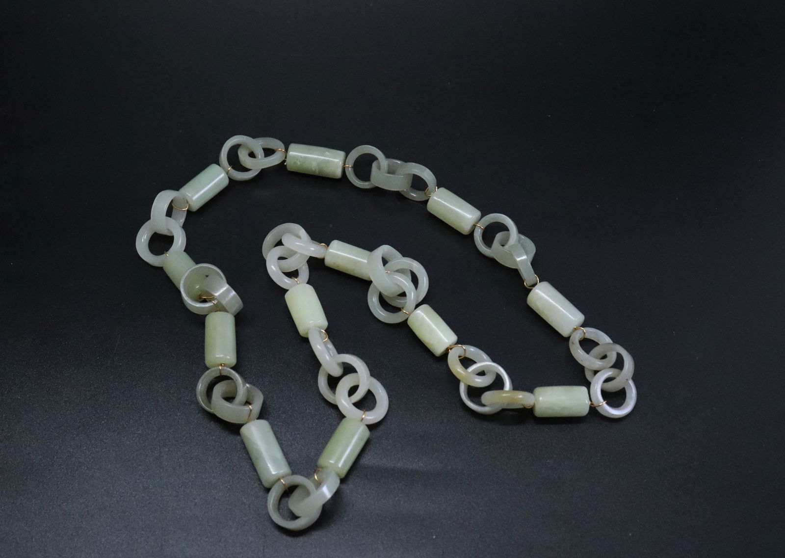 Chinese Qing Jade 7 Triple 5 Double Ring Earrings (1 of 5)