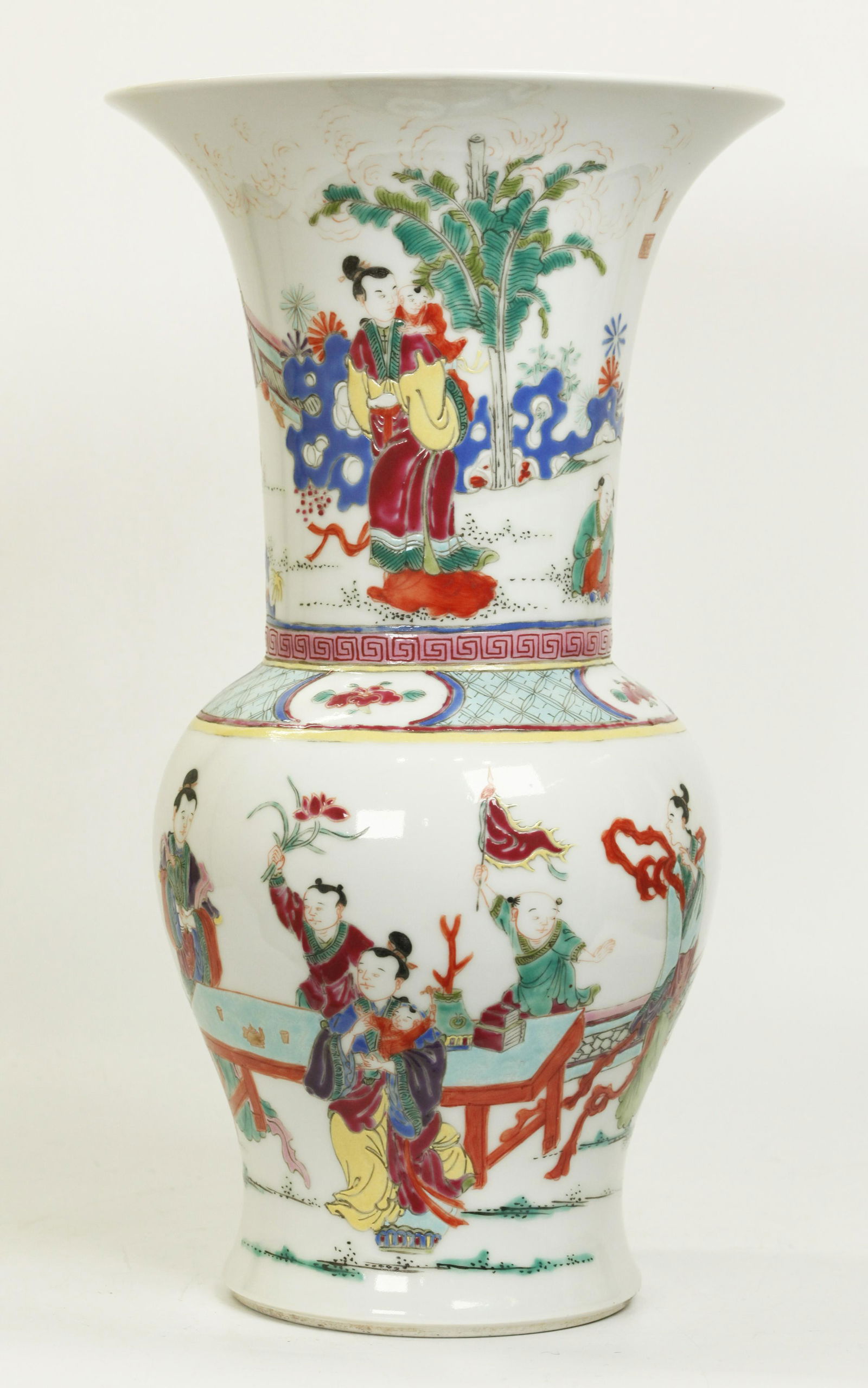 Chinese Famille Rose Porcelain Phoenix Tail Vase (1 of 5)