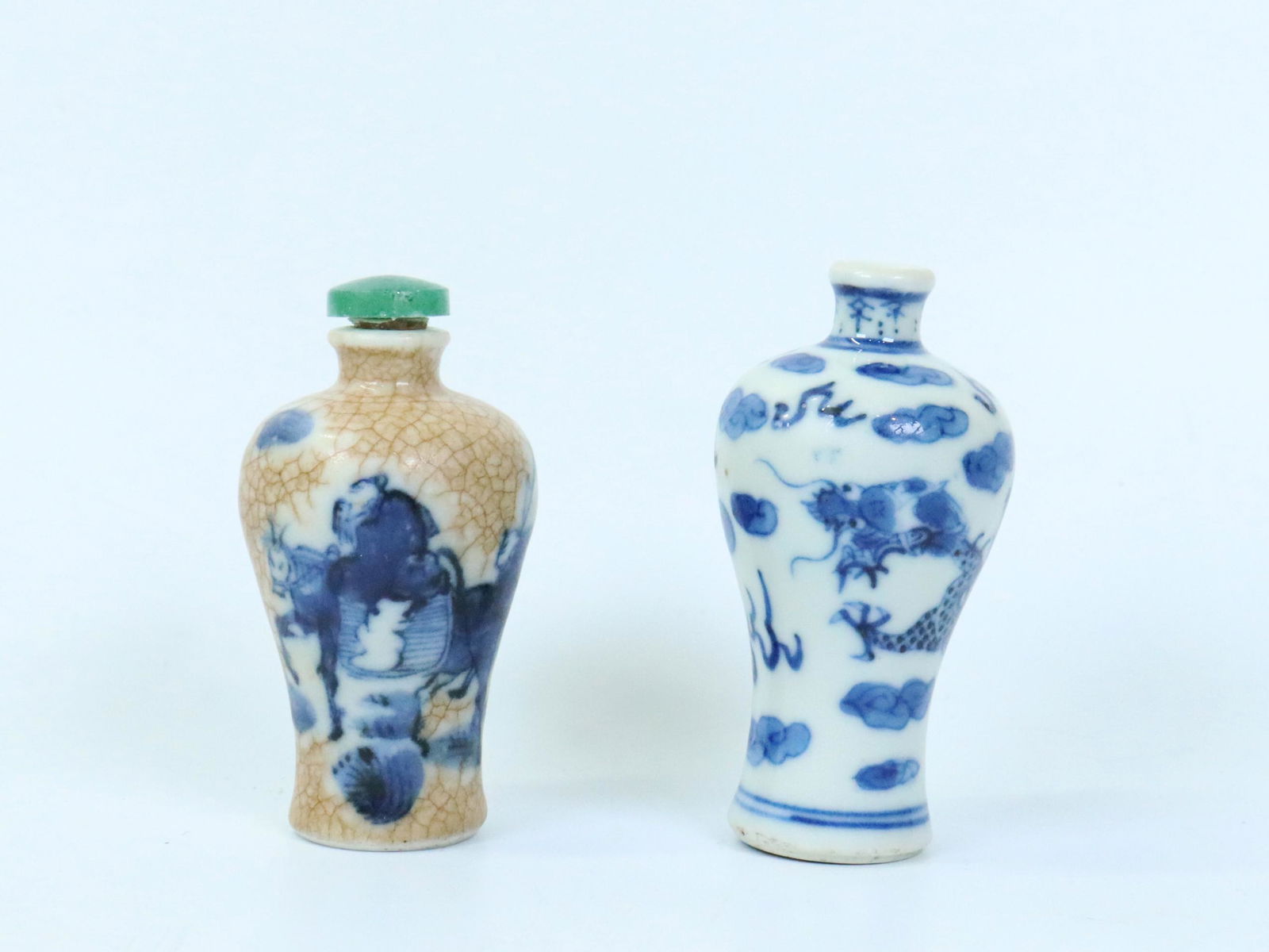 2 Chinese Porcelain Mini Meiping Snuff Bottles (1 of 5)