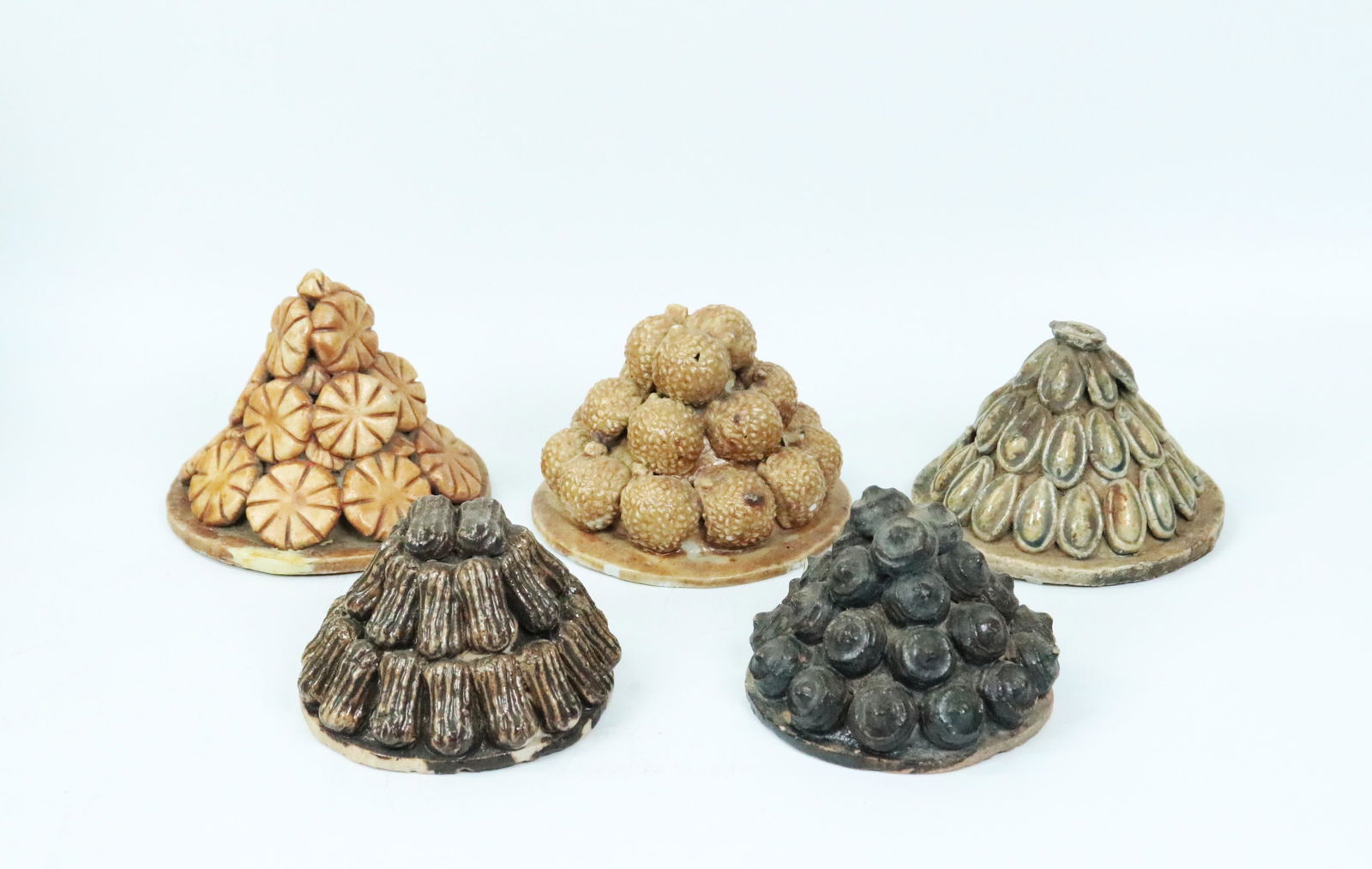 5 Chinese Porcelain Pyramids; Nuts as Altar Fruit (1 of 6)