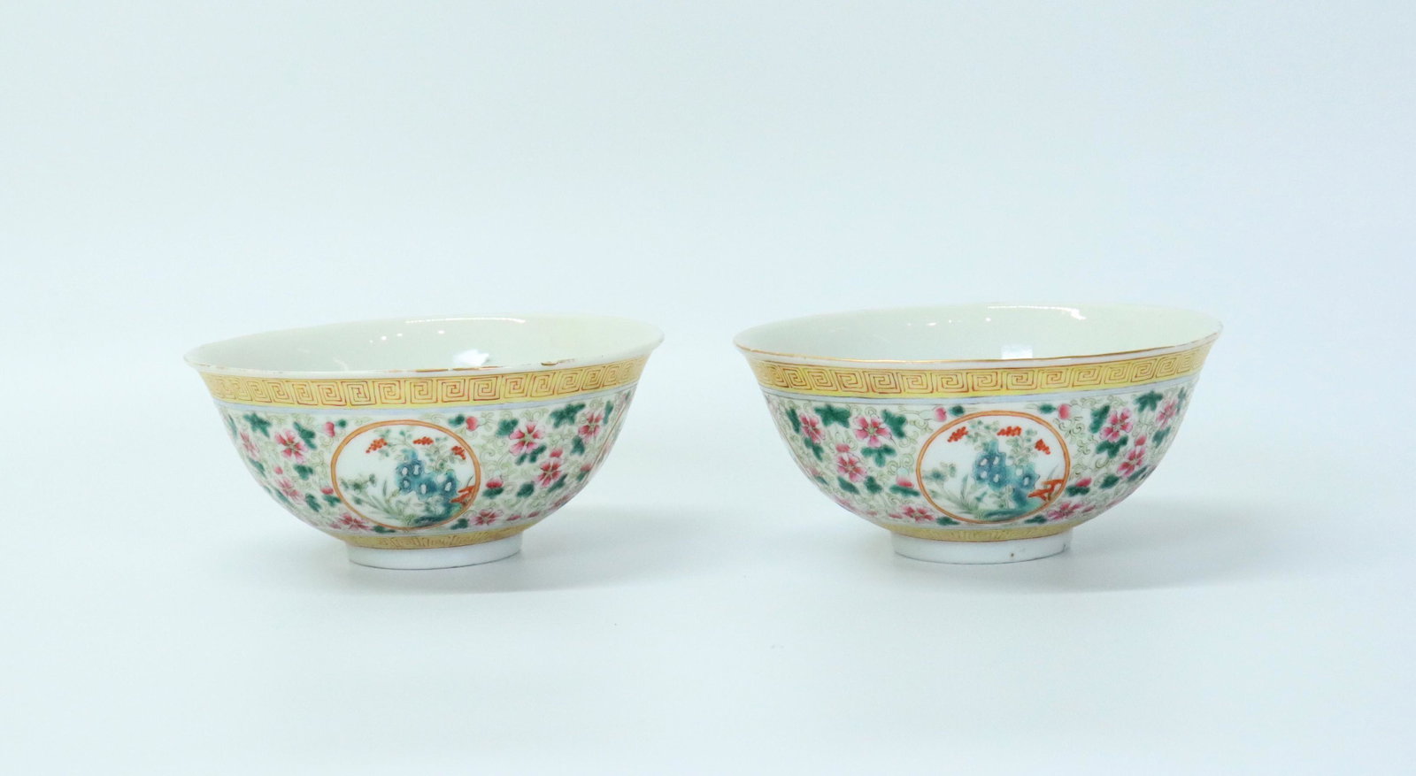 Pr Chinese Yellow Enameled Porcelain Bowls (1 of 9)