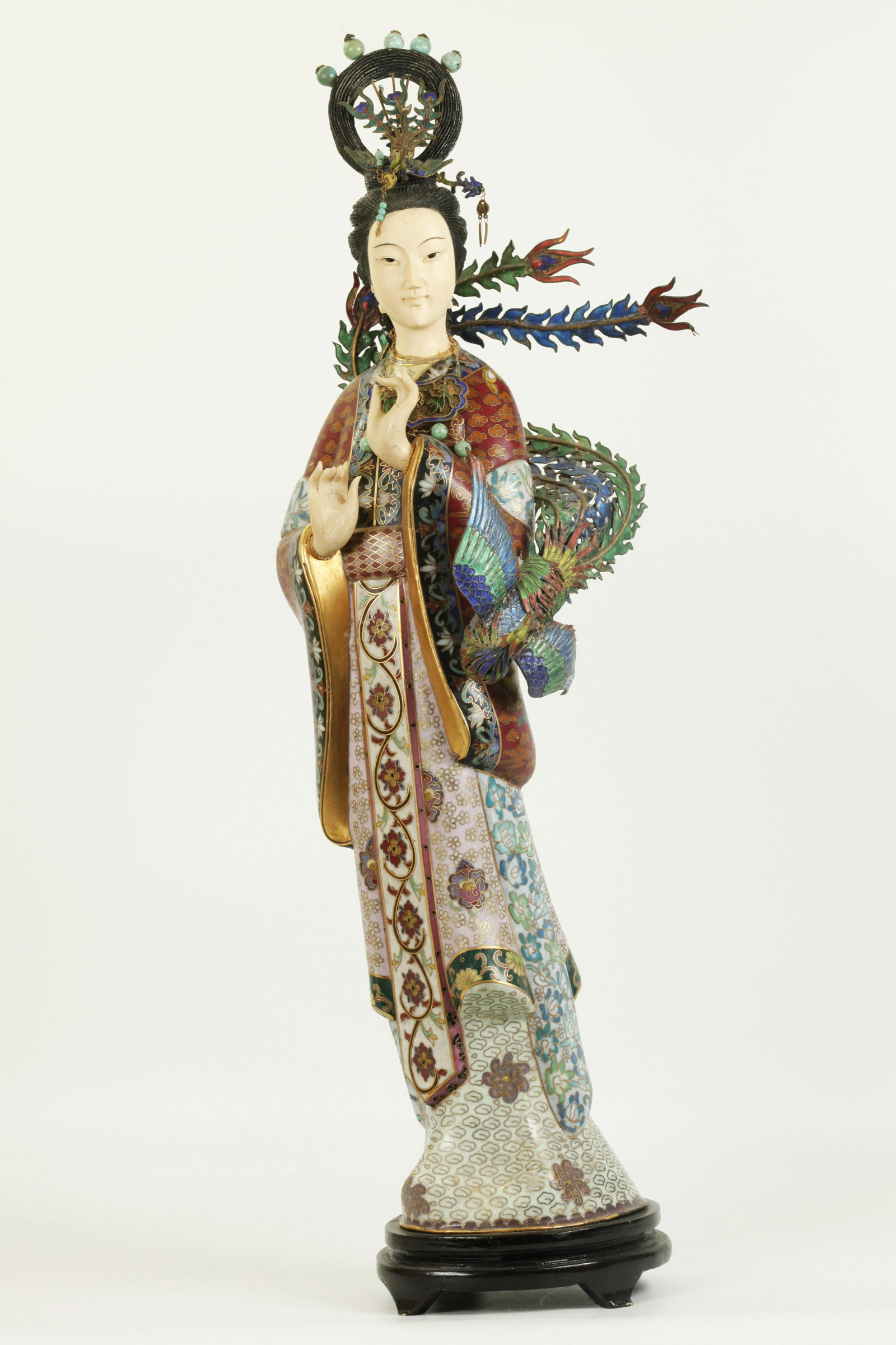 Chinese Cloisonne & Composition Lady Immortal (1 of 7)