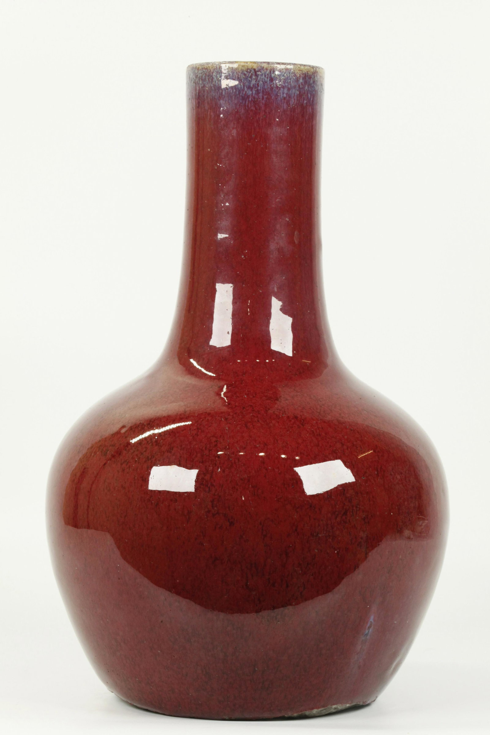 Chinese 19th C Flambe & Red Crackle Porcelain Vase (1 of 5)