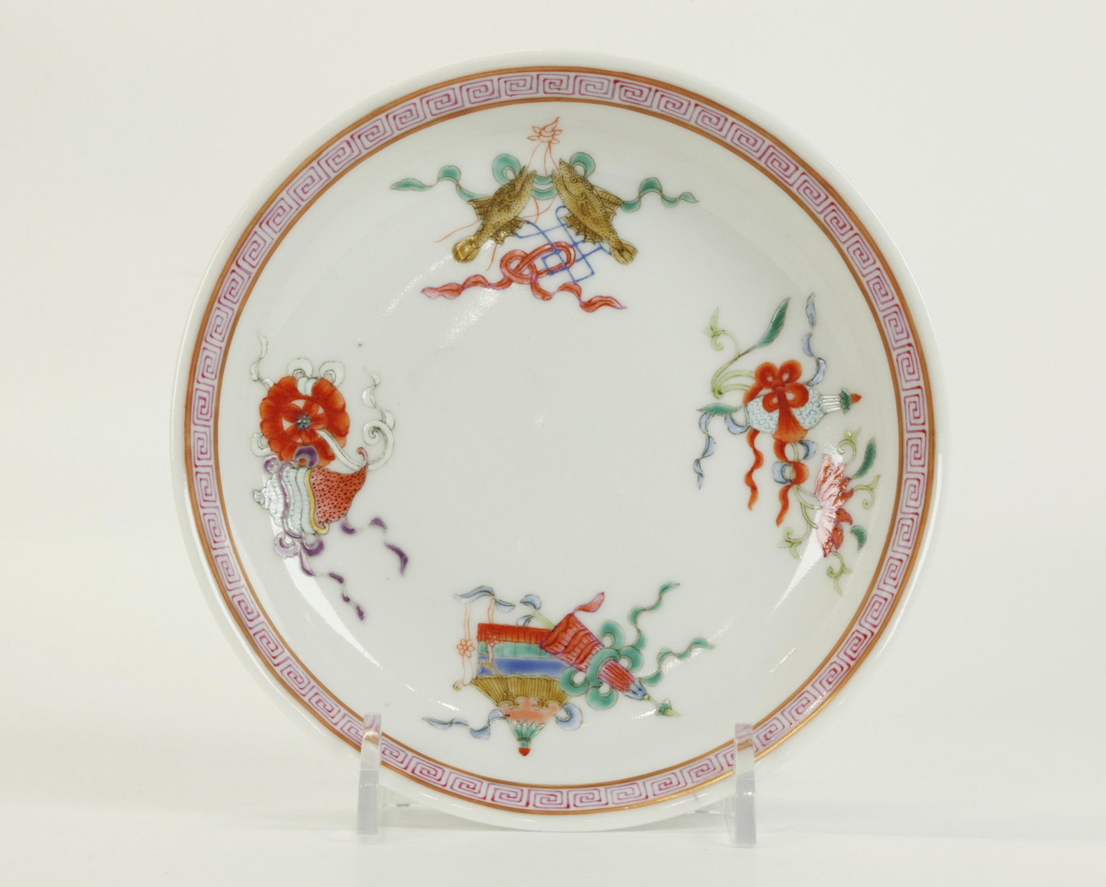 Chinese Buddhist Enameled Porcelain Small Plate (1 of 4)
