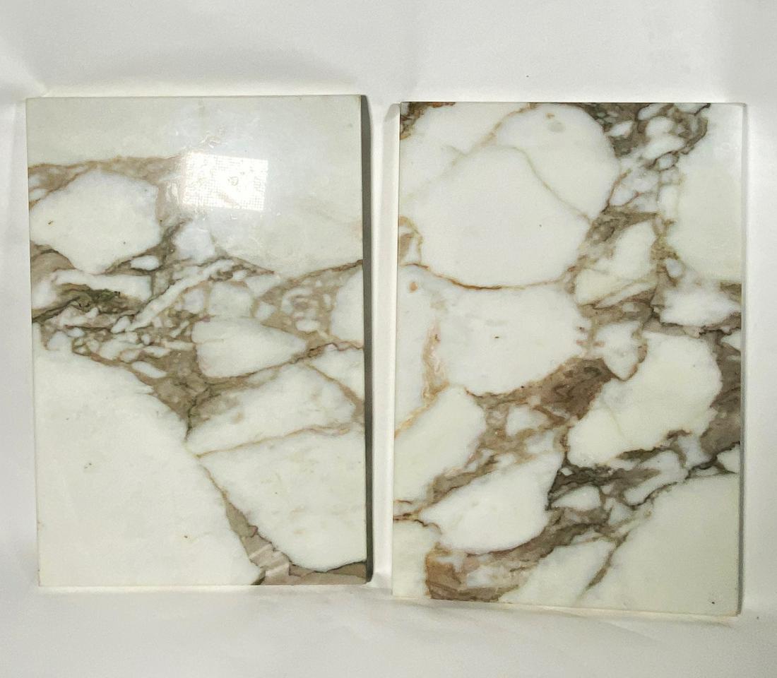 Pr White & Brownish Gray Marble Rectangular Tops (1 of 6)