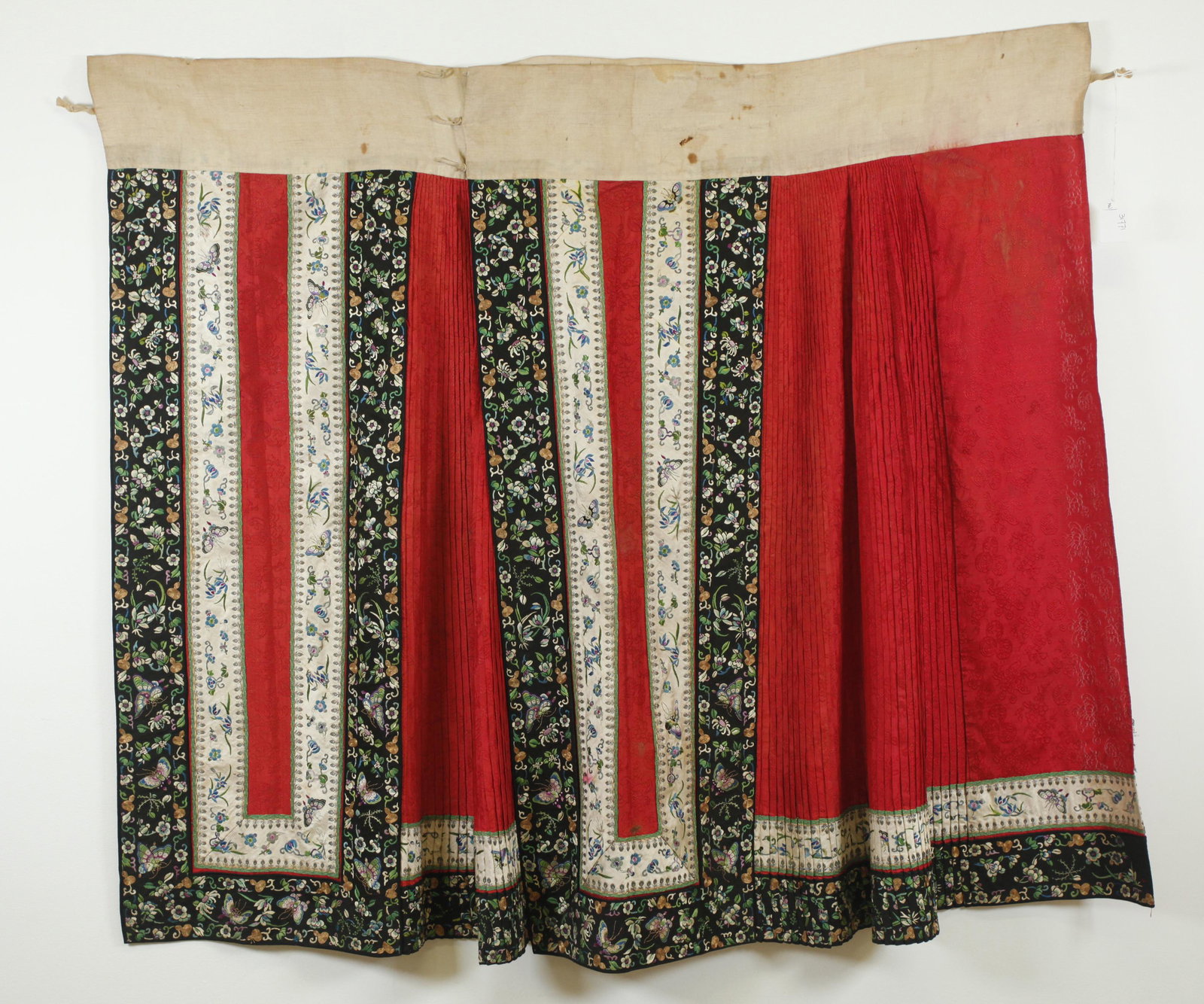 Chinese Qing Silk Embroidered & Pleated Skirt (1 of 7)