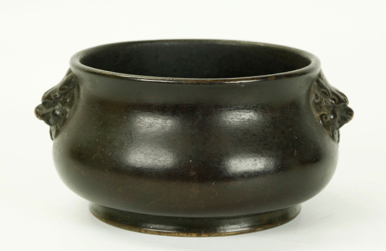 Chinese 18/19 C Bronze Incense Burner Lion Handles (1 of 5)