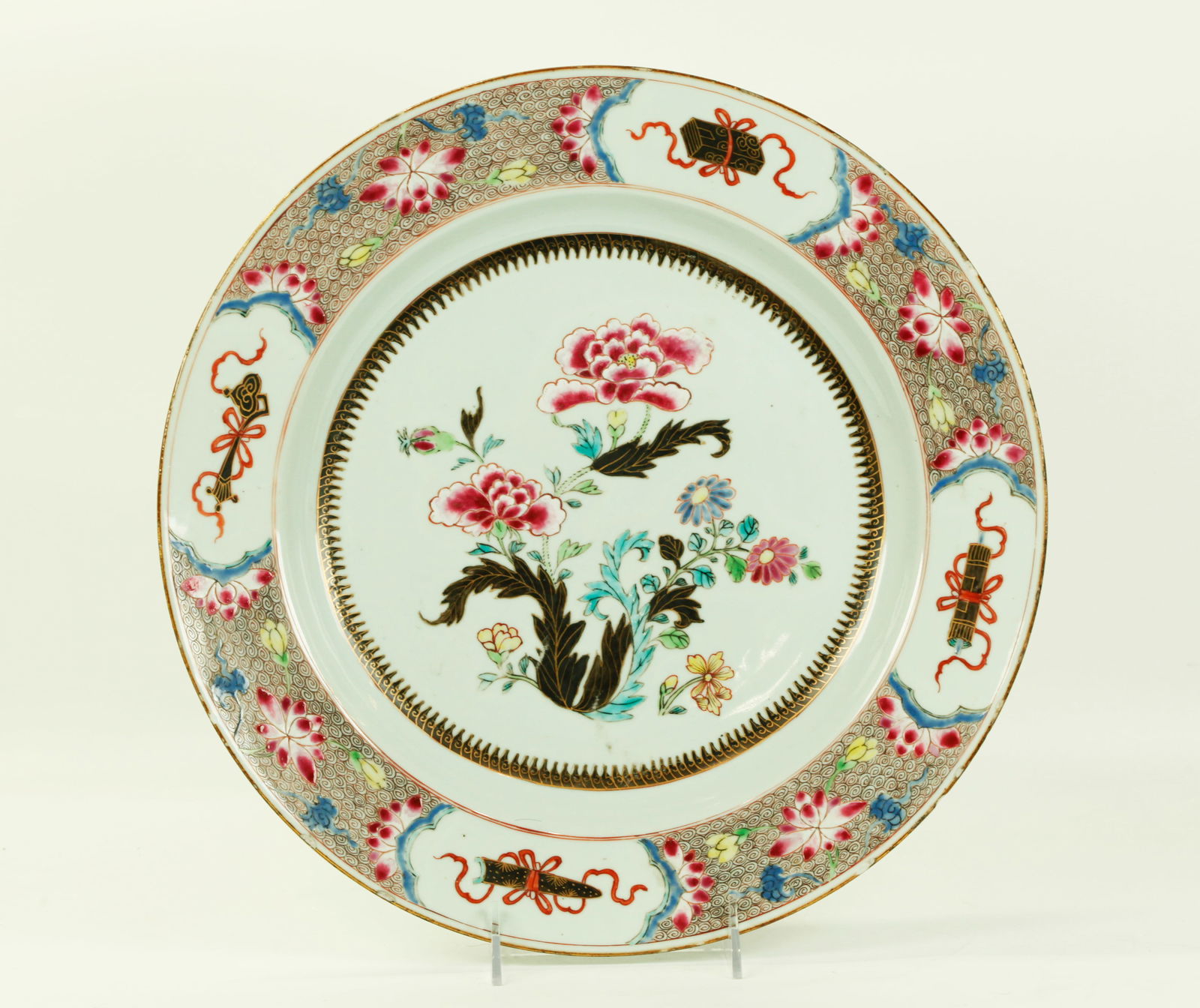 Lg Chinese 18th C Famille Rose Porcelain Charger (1 of 4)