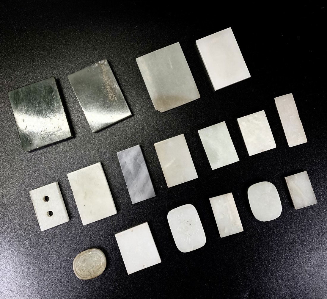 17 Chinese Ming/Qing Jade Polished Plaques (1 of 9)