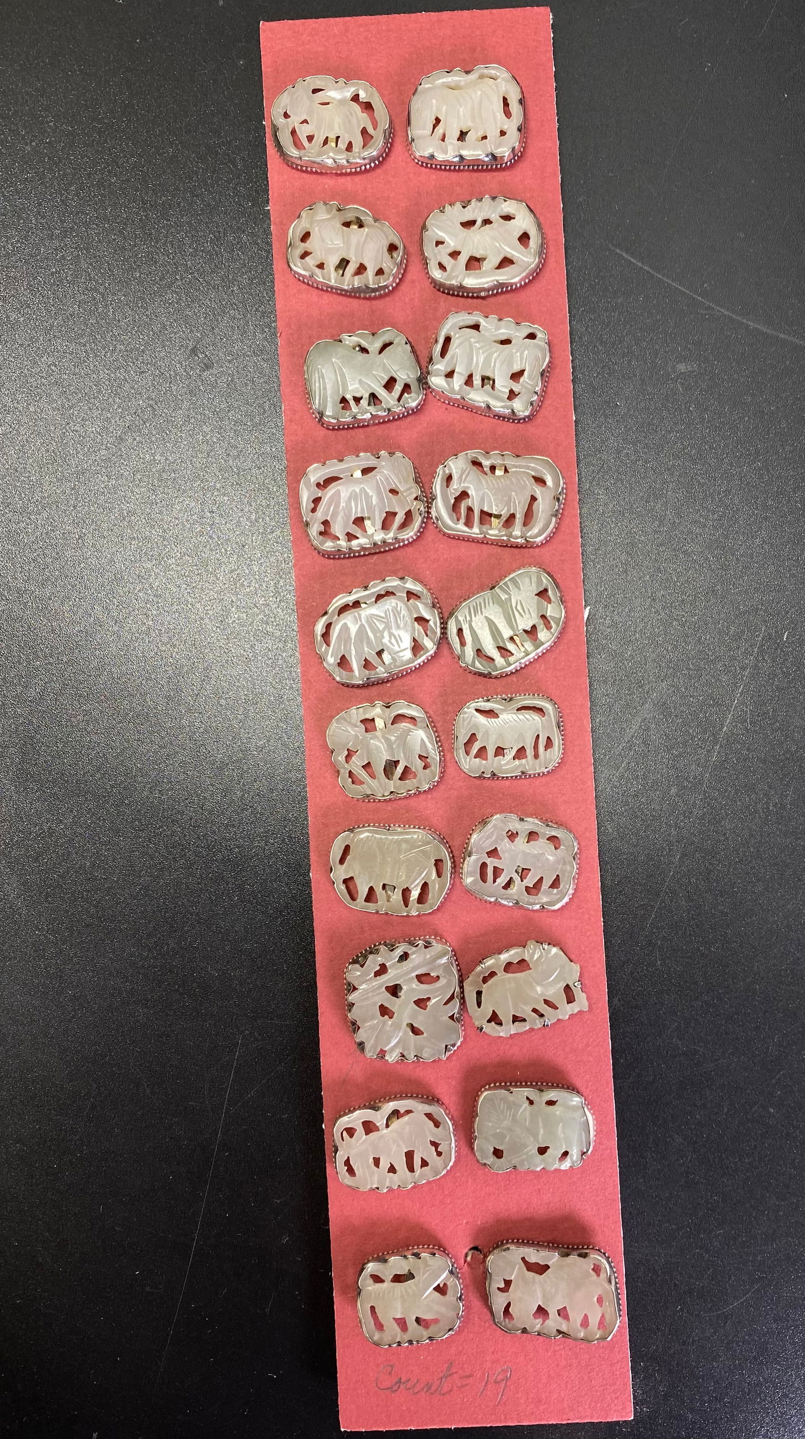 20 Chinese 18/19th C White Jade & Silver Buttons (1 of 4)