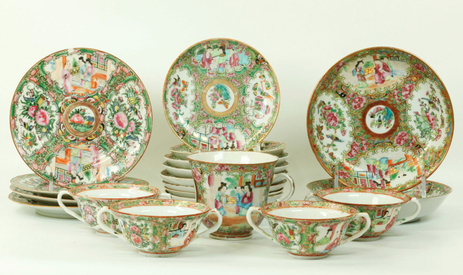 19 Chinese 19 C Rose Mandarin Porcelains (1 of 7)