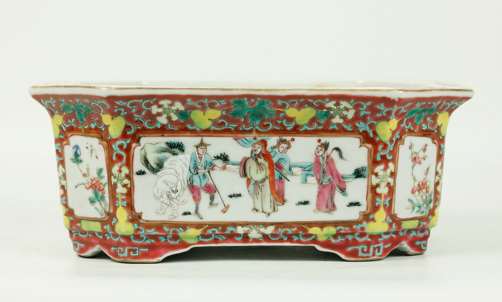 Chinese Qing Enameled Octagonal Porcelain Planter (1 of 5)