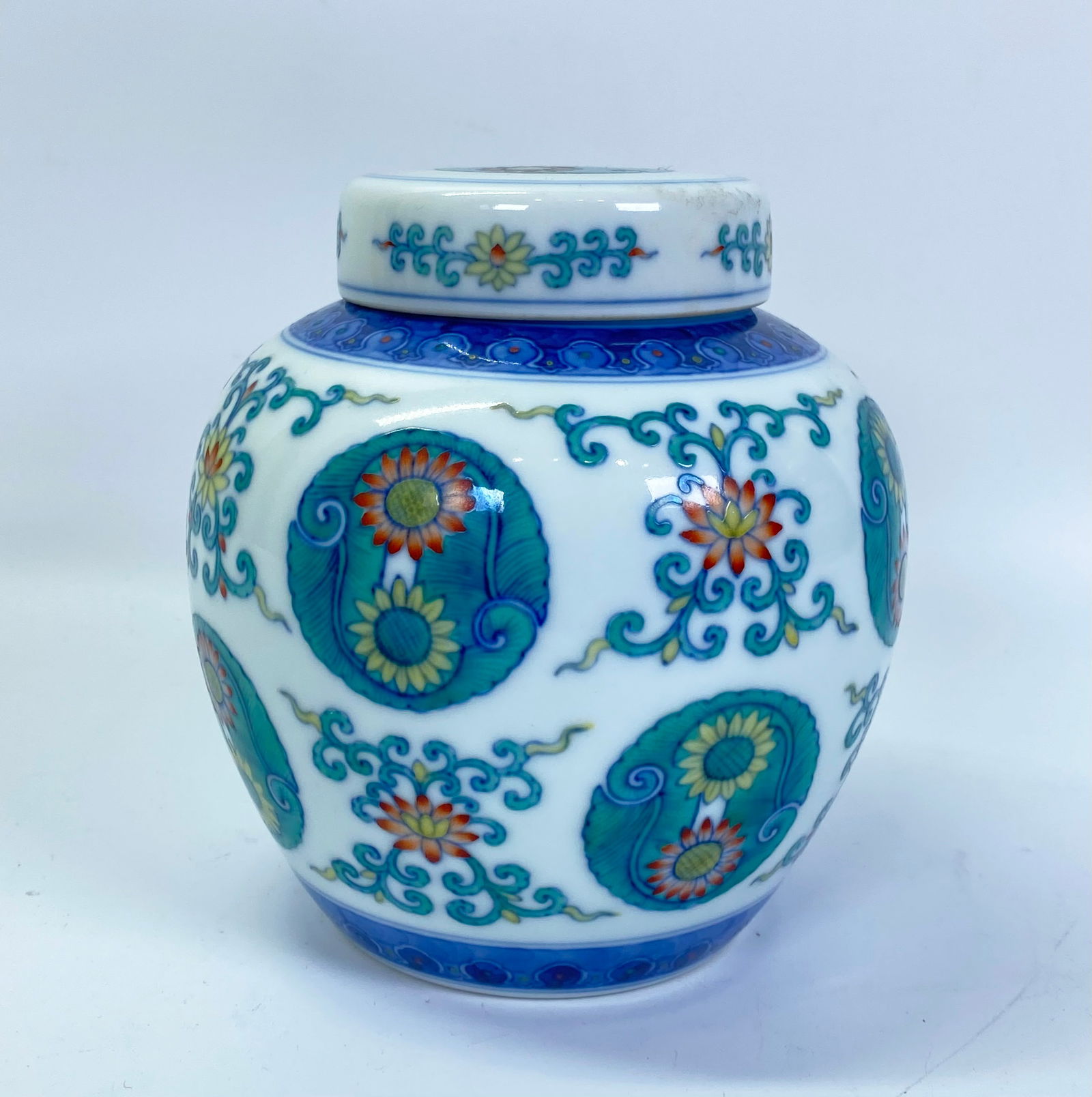 Chinese Doucai Enameled Covered Jar (1 of 5)