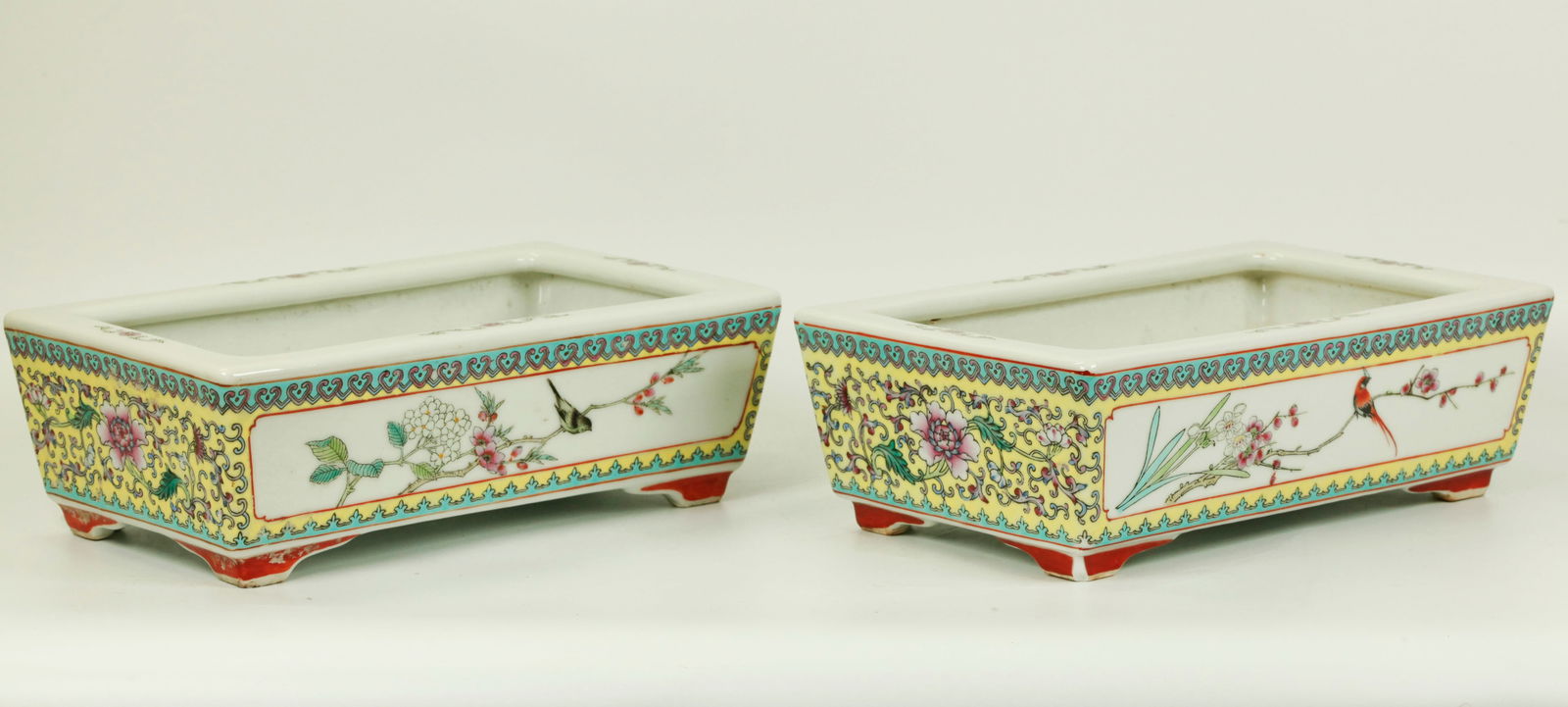 Pr Chinese Jingdezhen Enameled Porcelain Planters (1 of 6)