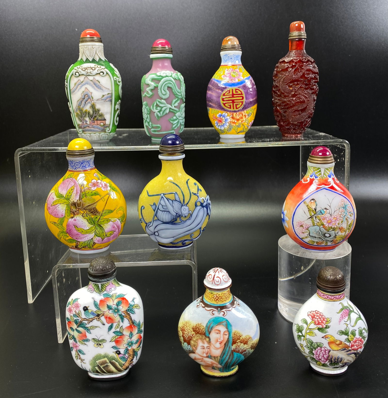 10 Fine Chinese Glass & Enamel Snuff Bottles (1 of 11)
