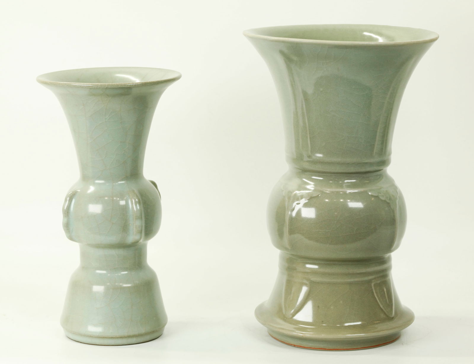 2 Chinese Longquan Crackle Glaze Tsun Vases (1 of 6)
