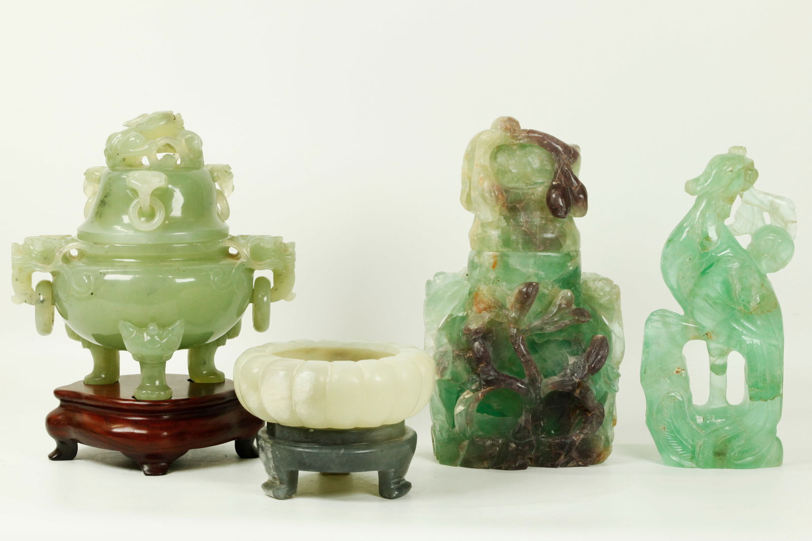 2 Chinese Flourites Hard Stone Censer Washer (1 of 7)