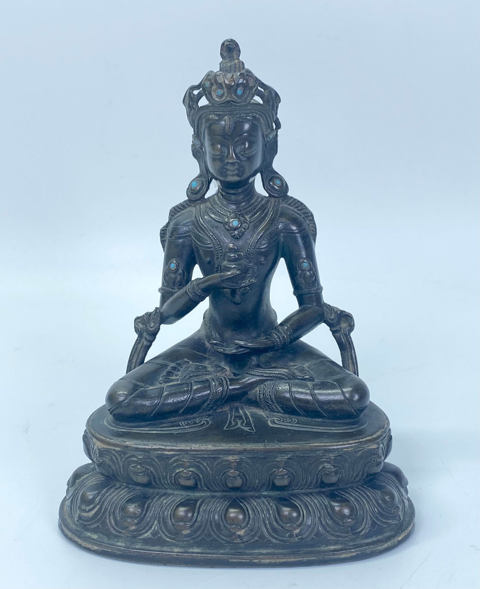 Tibetan 17th/18th C Bronze Seated Amitayus Buddha (1 of 5)