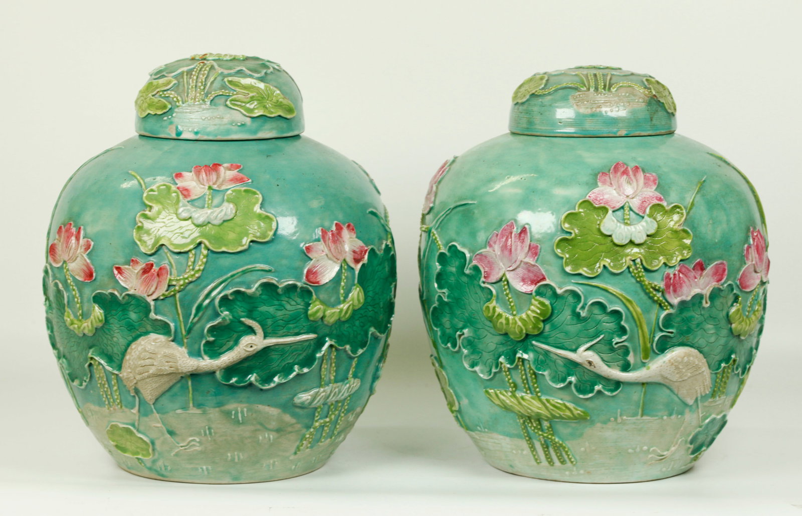 Pr Chinese Wang Bing Rong Porcelain Ginger Jars (1 of 5)