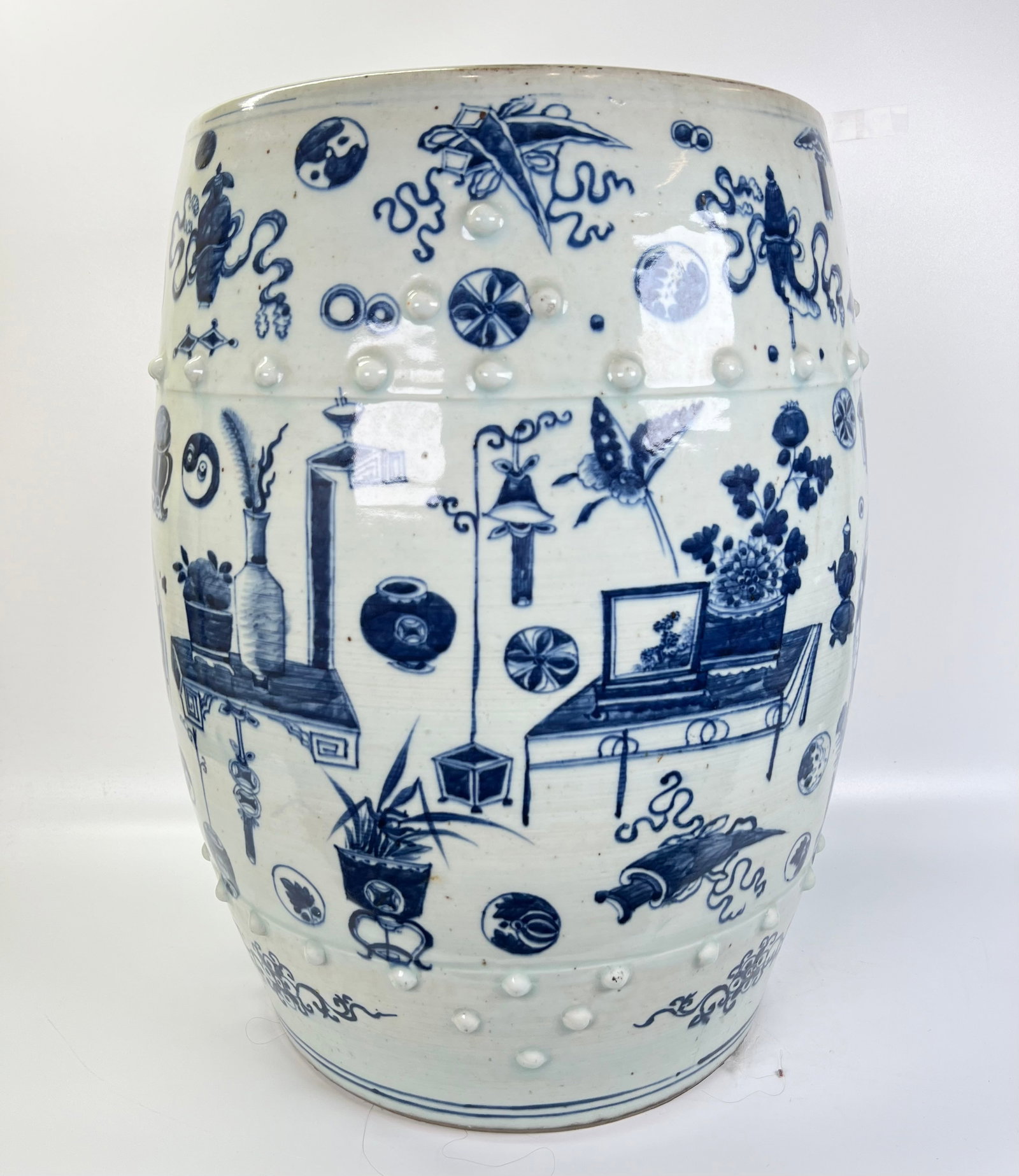 Chinese 19th C Blue & White Porcelain Garden Seat (1 of 7)