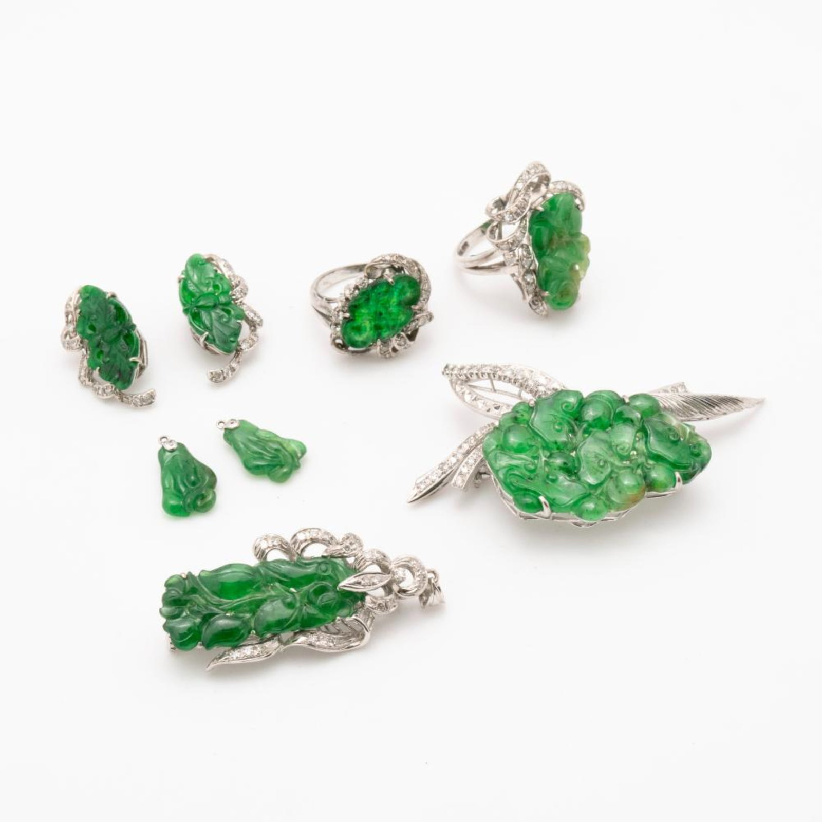 Group of 8 Diamond & Natural Jadeite Jewelry (1 of 11)