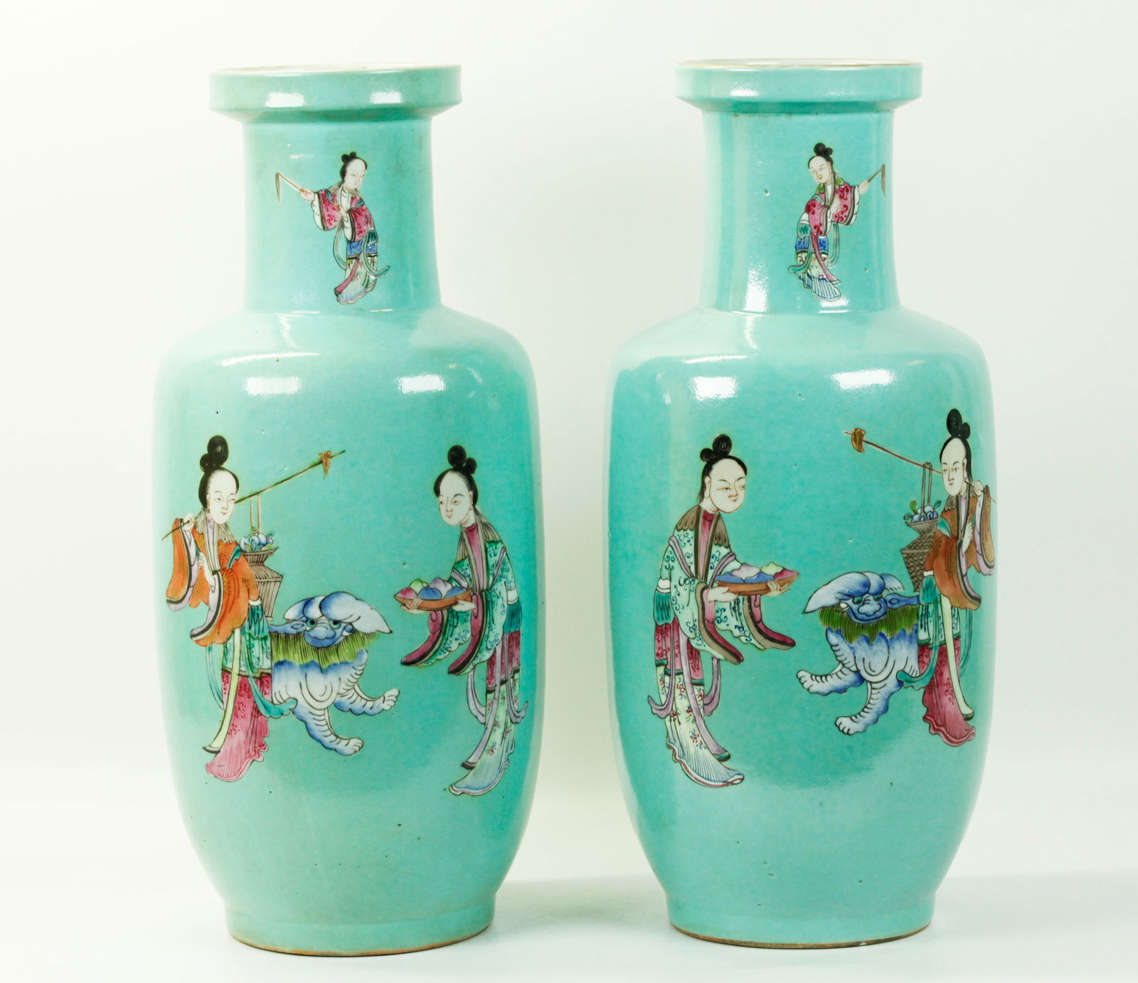 Mirror Pr Chinese 19th C Porcelain Turquoise Vases (1 of 5)