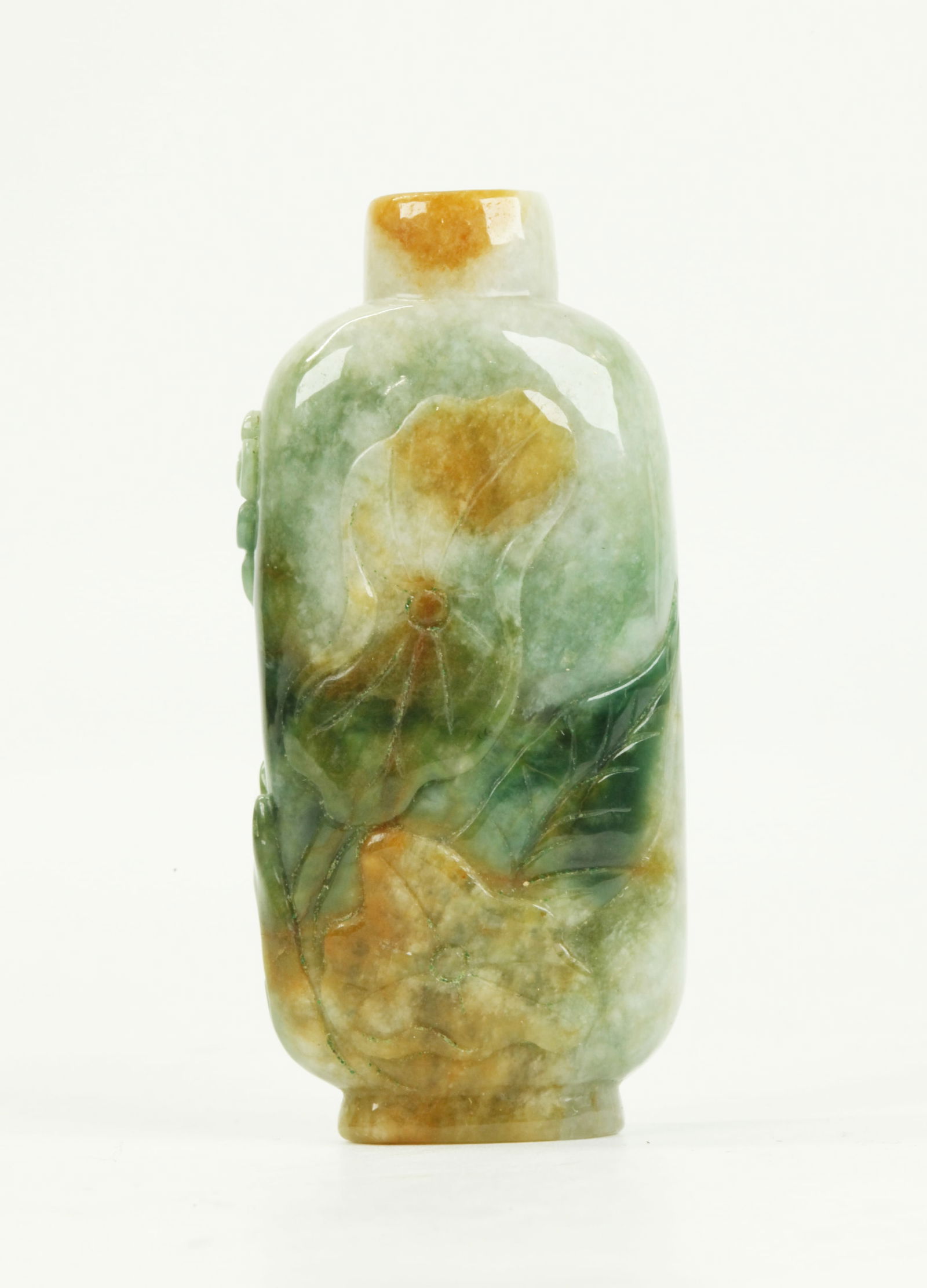 Chinese Qing Dynasty 3 Color Jadeite Snuff Bottle (1 of 5)