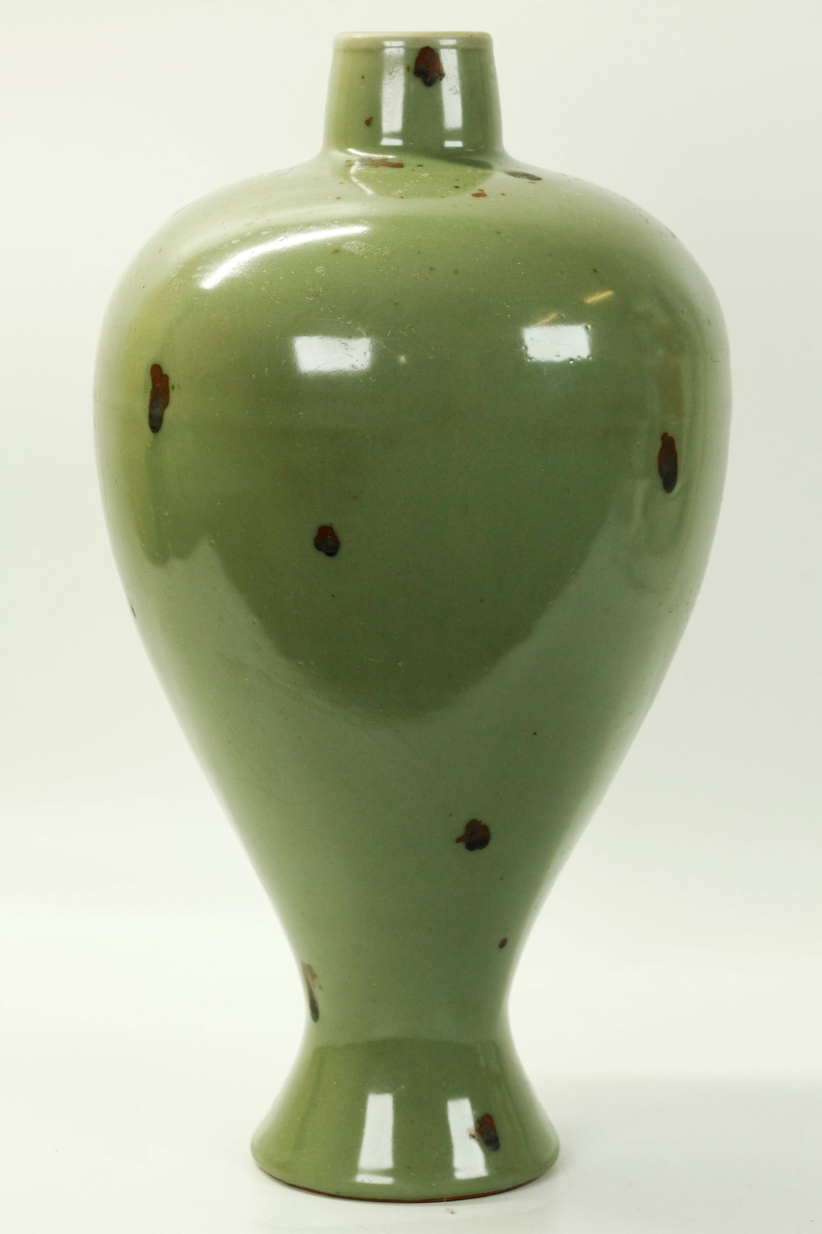 Chinese Iron Spot Celadon Porcelain Meiping Vase (1 of 5)