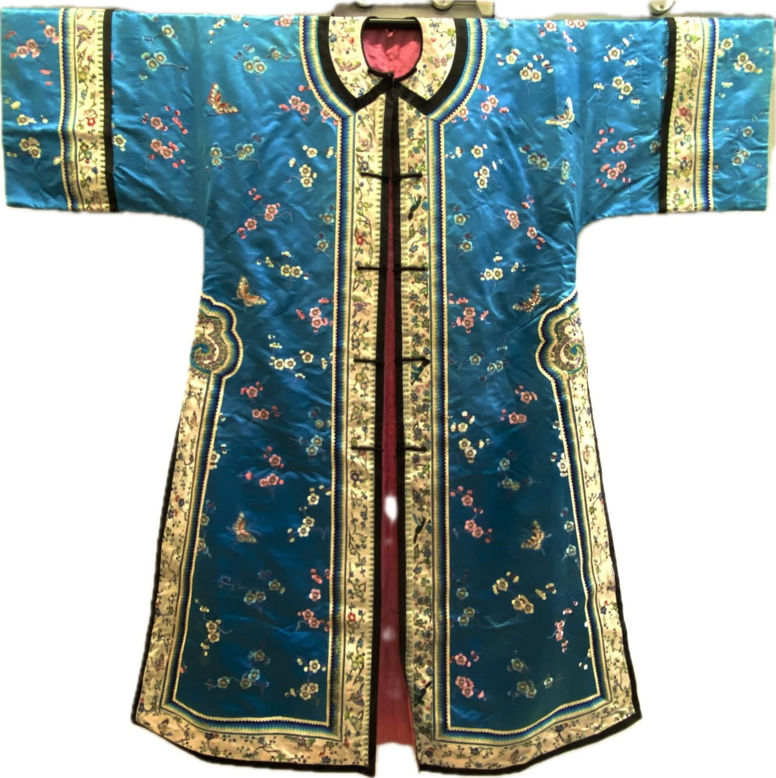 Chinese 19th C Embroidered Blue Silk Coat (1 of 11)