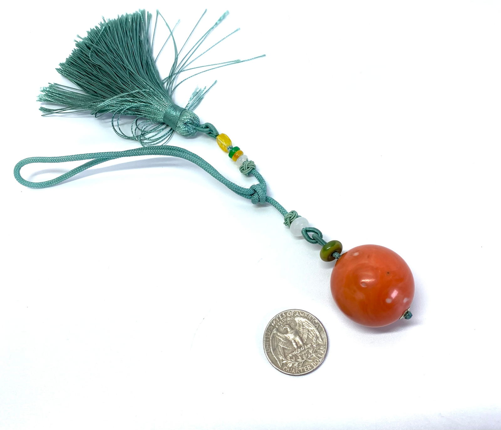 Rare Lg Chinese Qing Dynasty Coral Court Hat Ball (1 of 7)