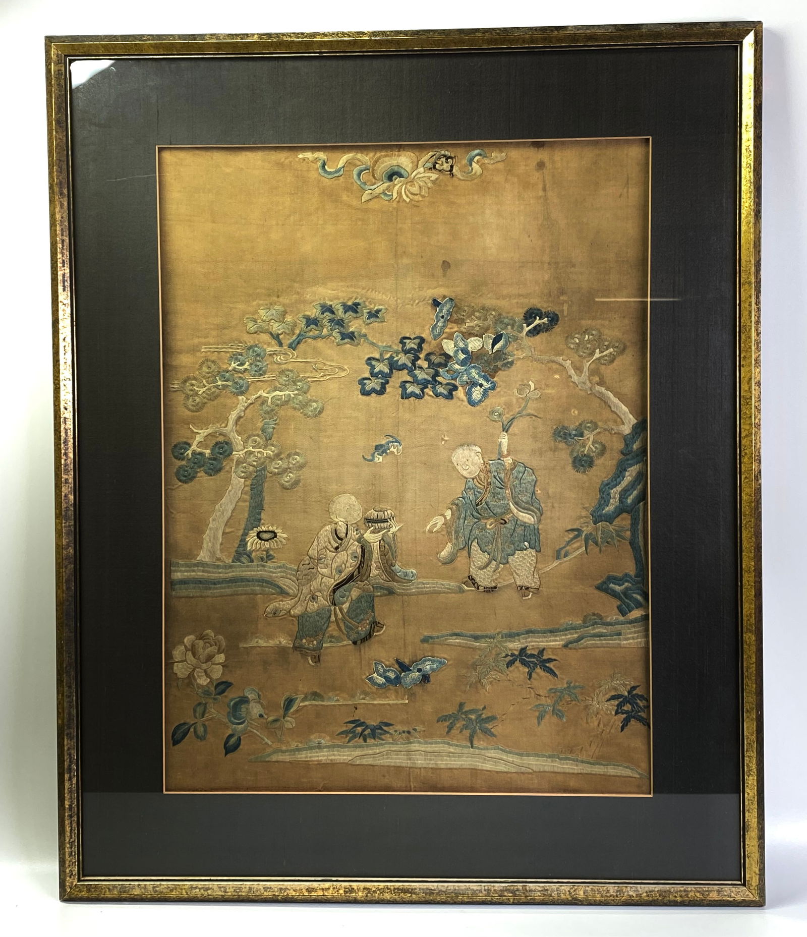 18th/19th C Chinese Satin Stitch Silk Embroidery (1 of 5)