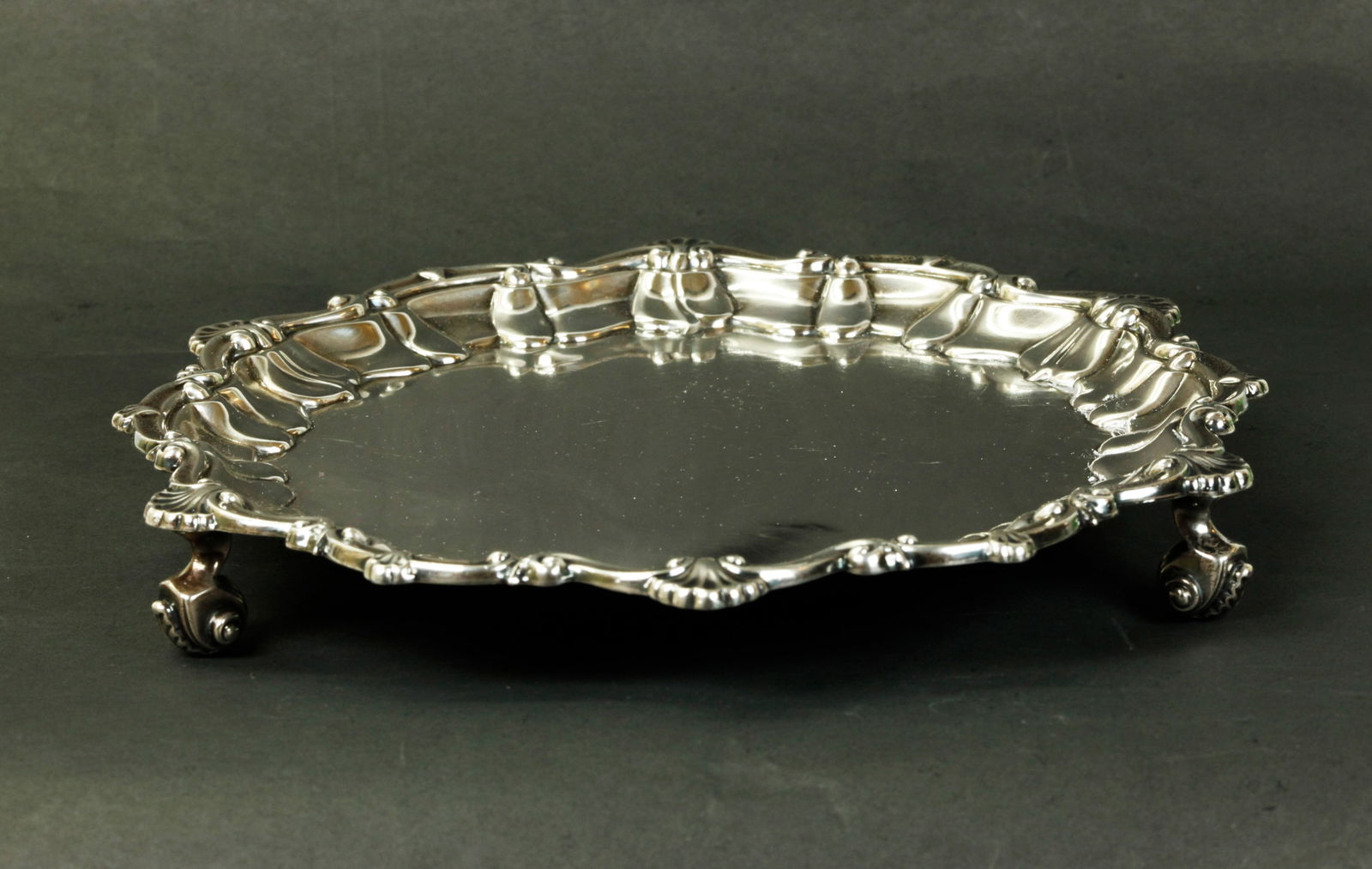 London Sterling Small Round Tray, 1908 Mark (1 of 6)