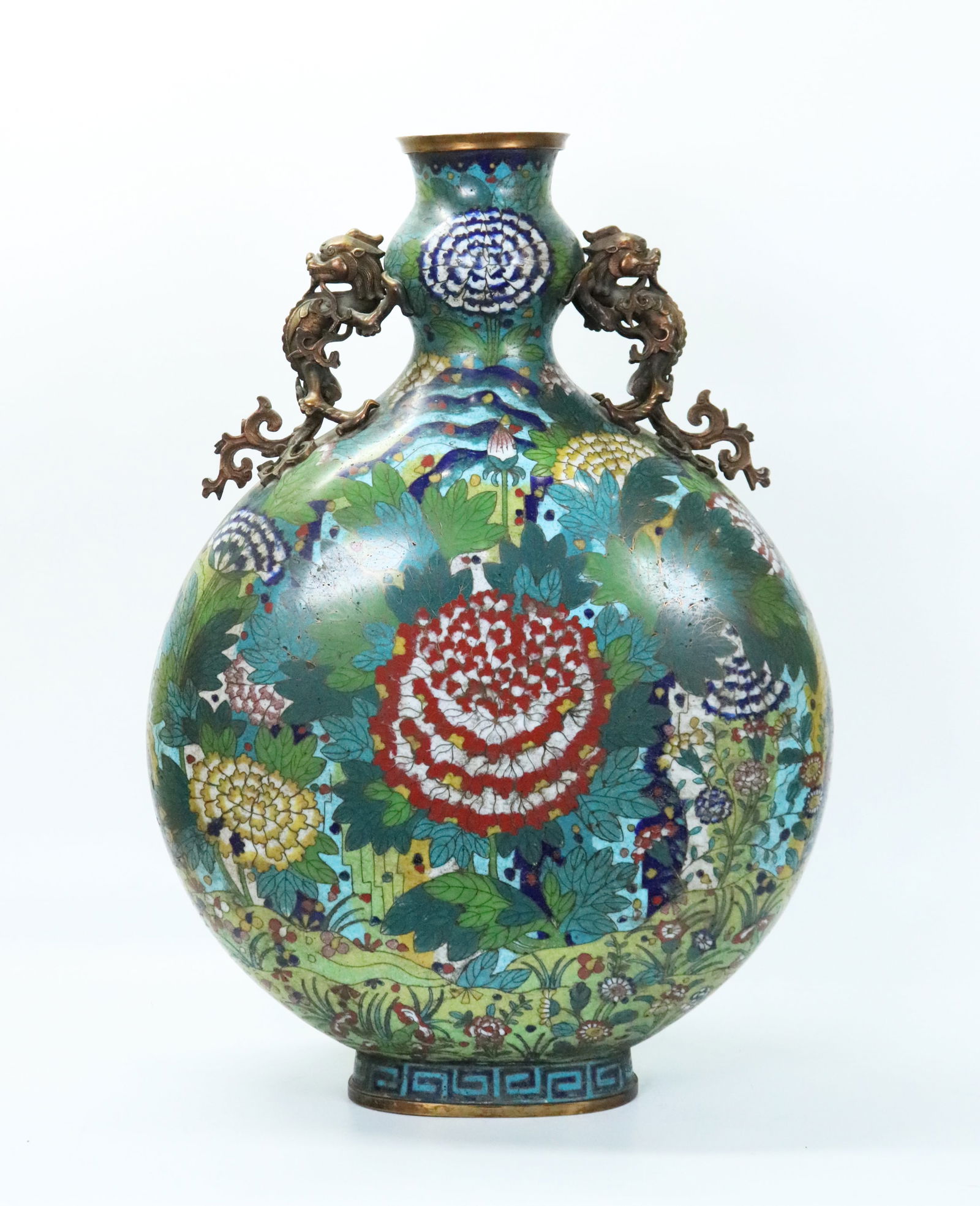 Fine Large Chinese 18th C Cloisonne Moon Vase (1 of 8)