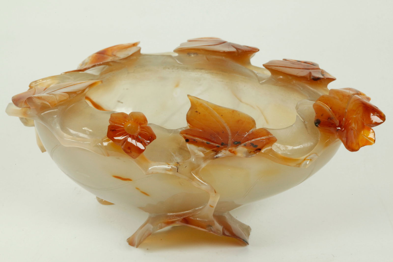 Chinese 19th C Carved Agate Brush Washer (1 of 5)