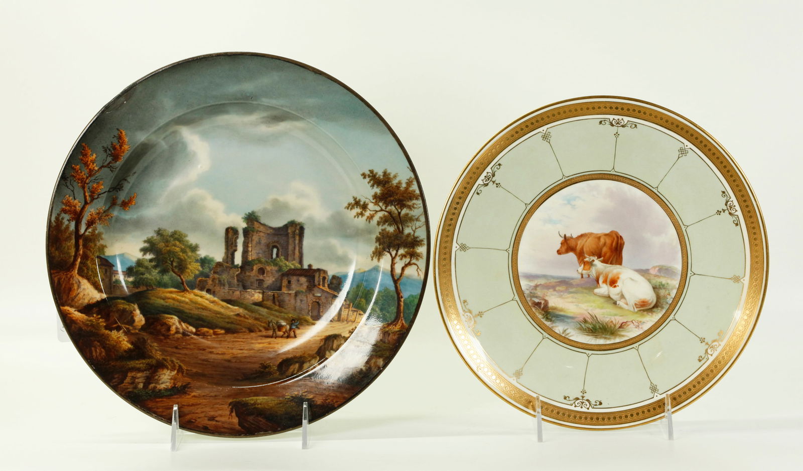 KPM 19 C Porcelain Hand Painted Plate; Minton Cows (1 of 5)