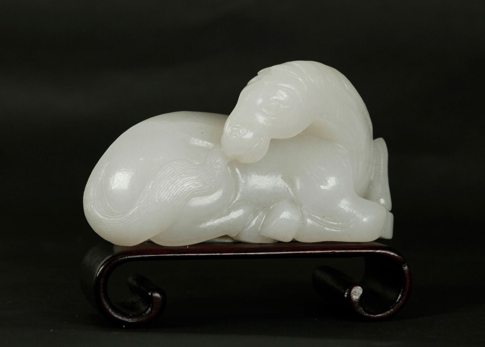 Chinese White Jade Recumbent Horse (1 of 5)